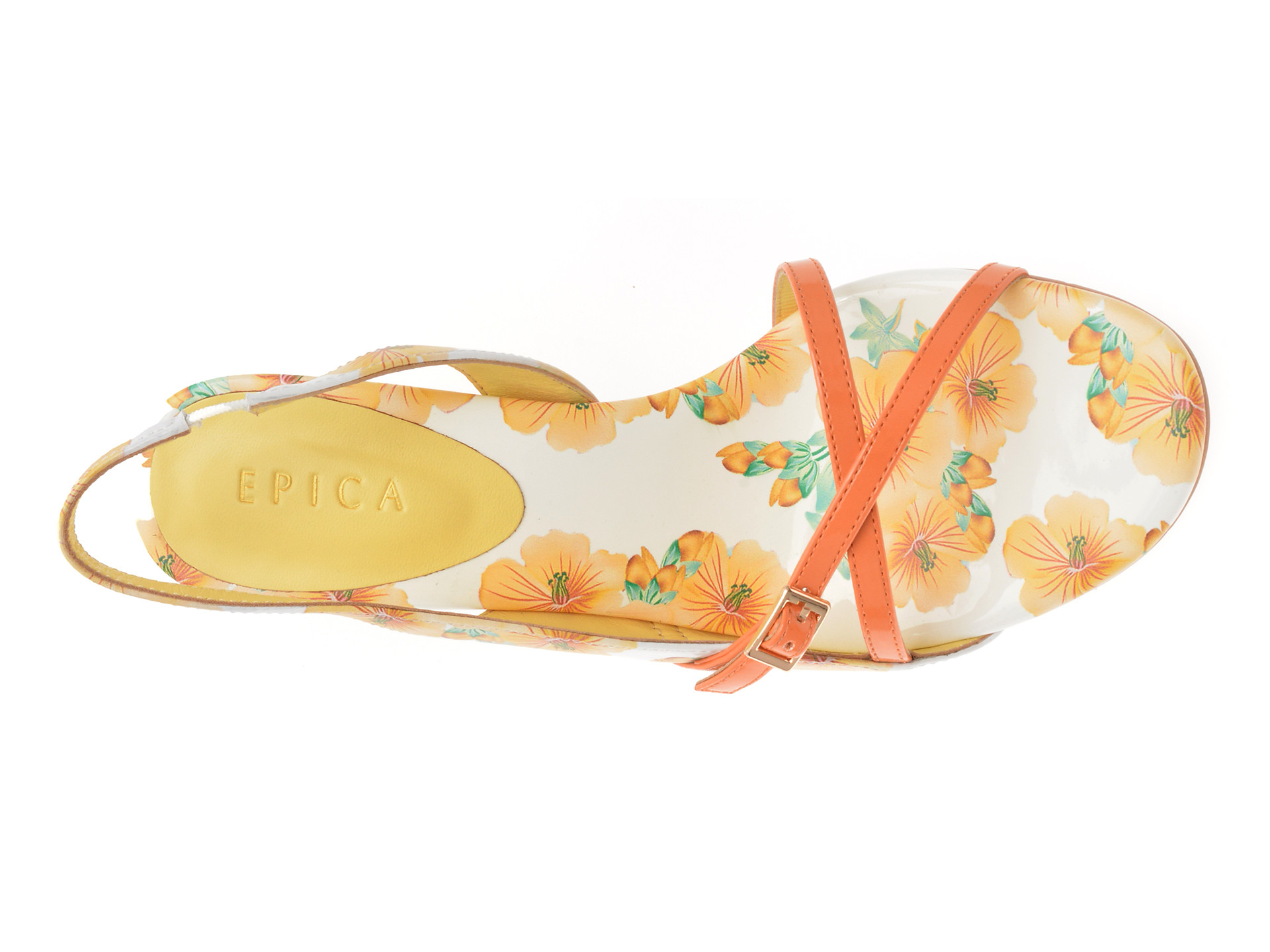 Sandale elegante epica galbene eb629 din piele naturala