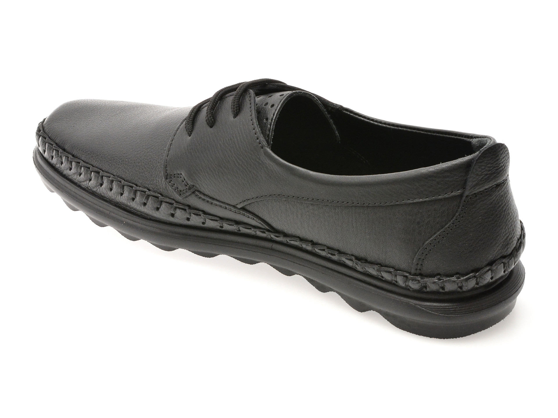 Pantofi OTTER negri, DD046, din piele naturala