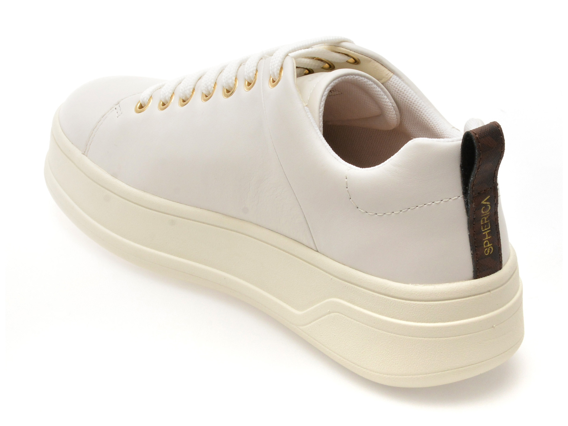 Pantofi sport GEOX albi, D46WVA, din piele naturala