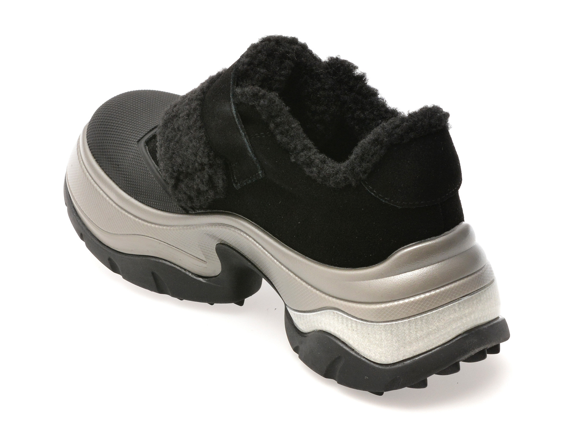 Pantofi GRYXX negri, 1681, din piele intoarsa