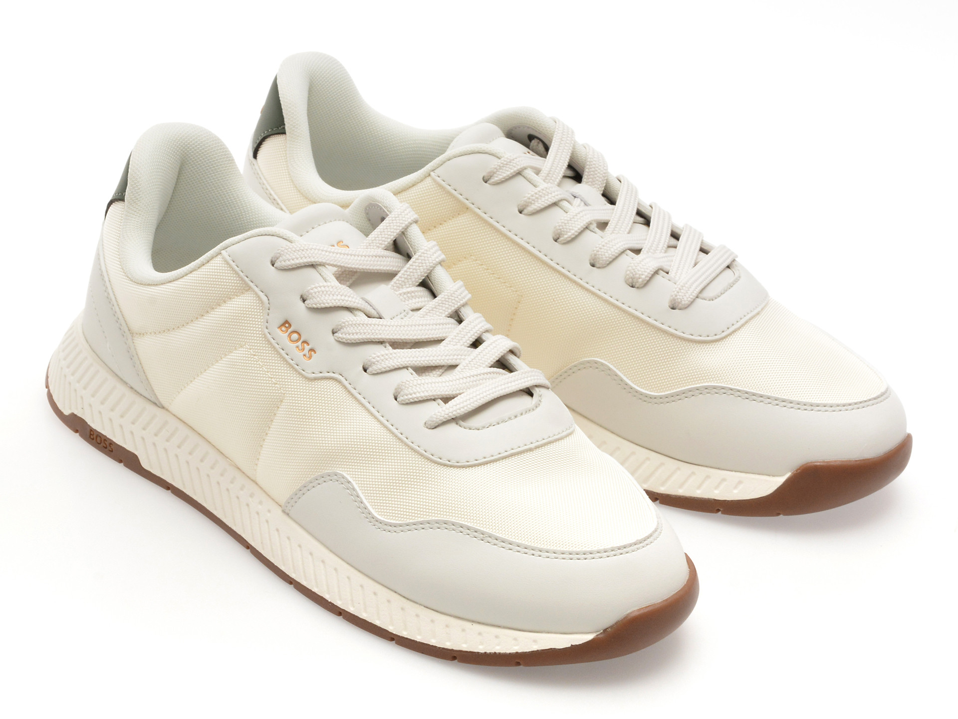 Pantofi sport BOSS albi, 6481, din material textil