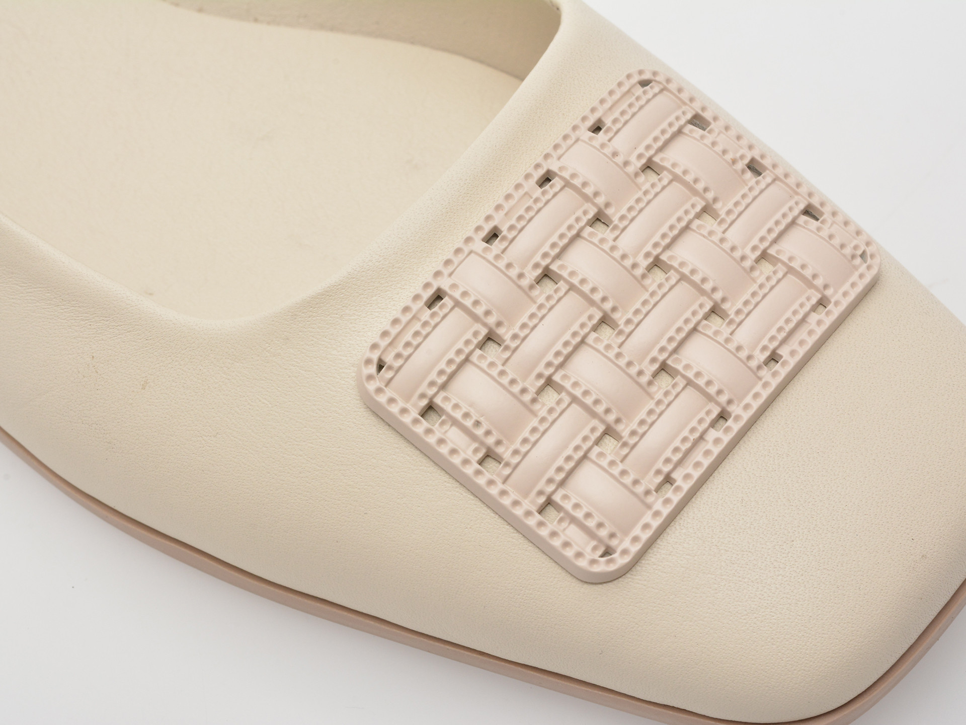 Balerini IMAGE albi, 3562400, din piele naturala