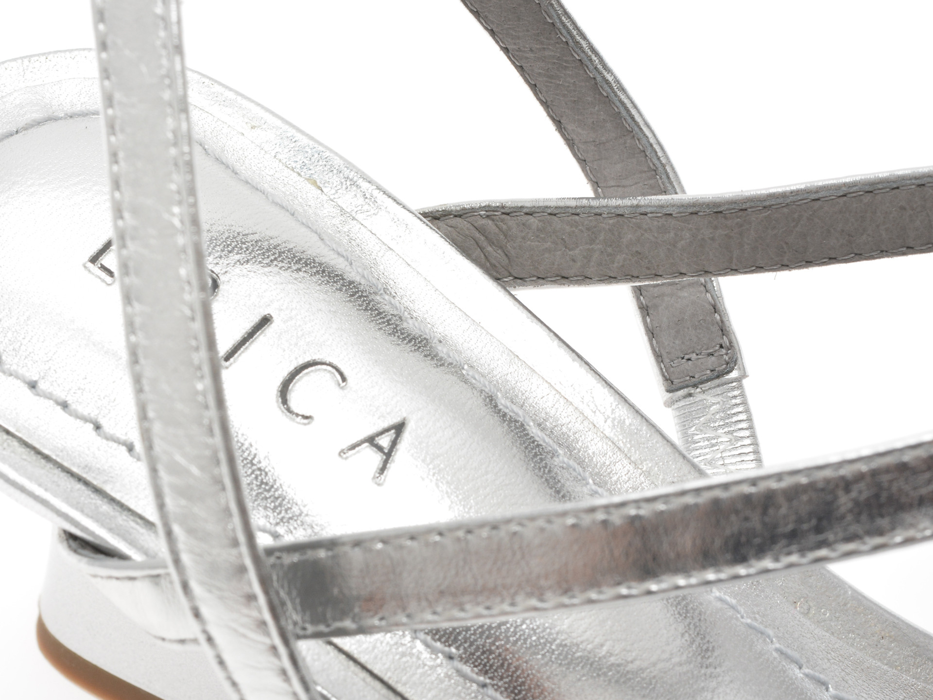 Sandale EPICA argintii, S097, din piele naturala