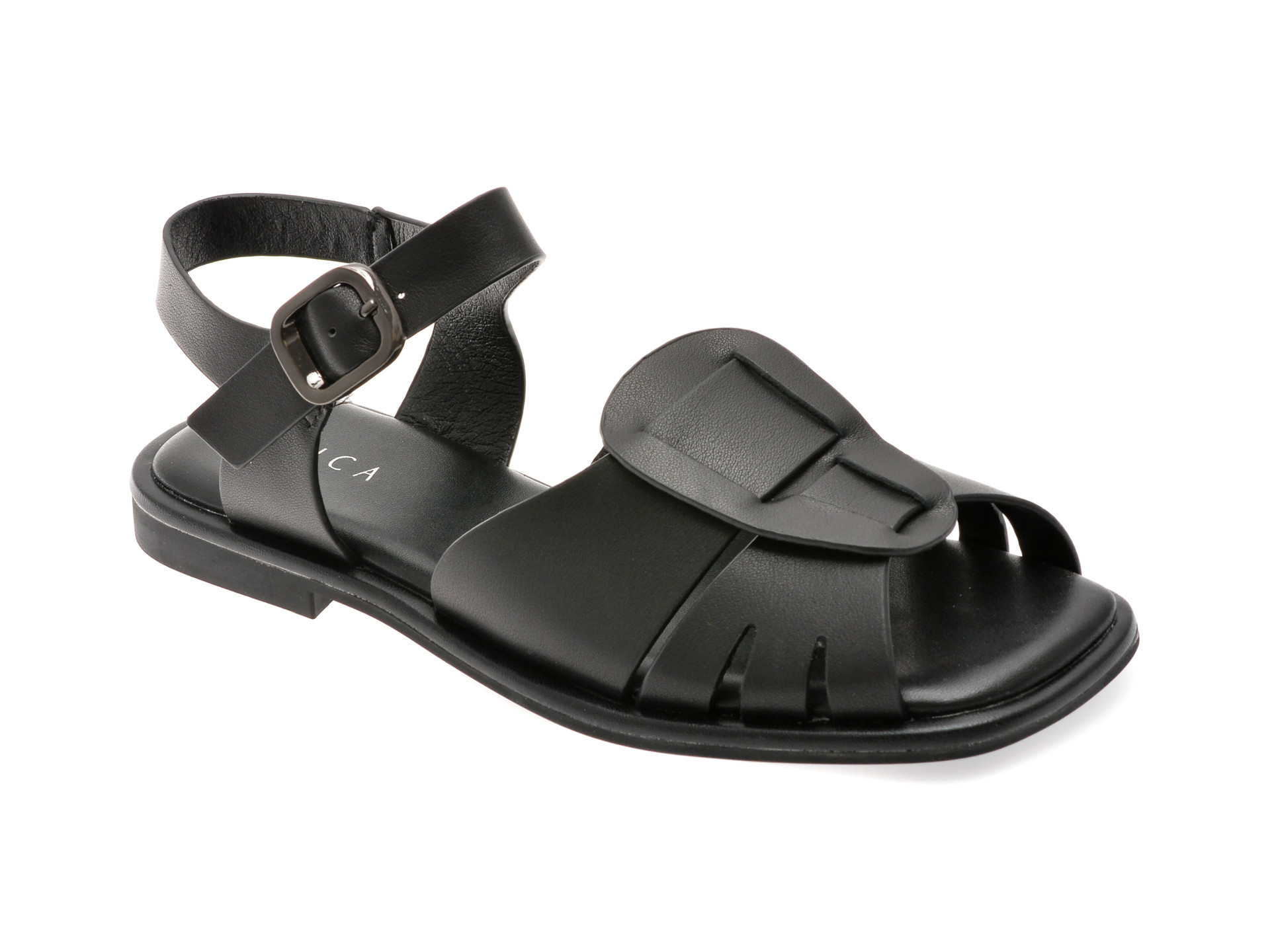 Sandale EPICA negre, 1383C20, din piele naturala