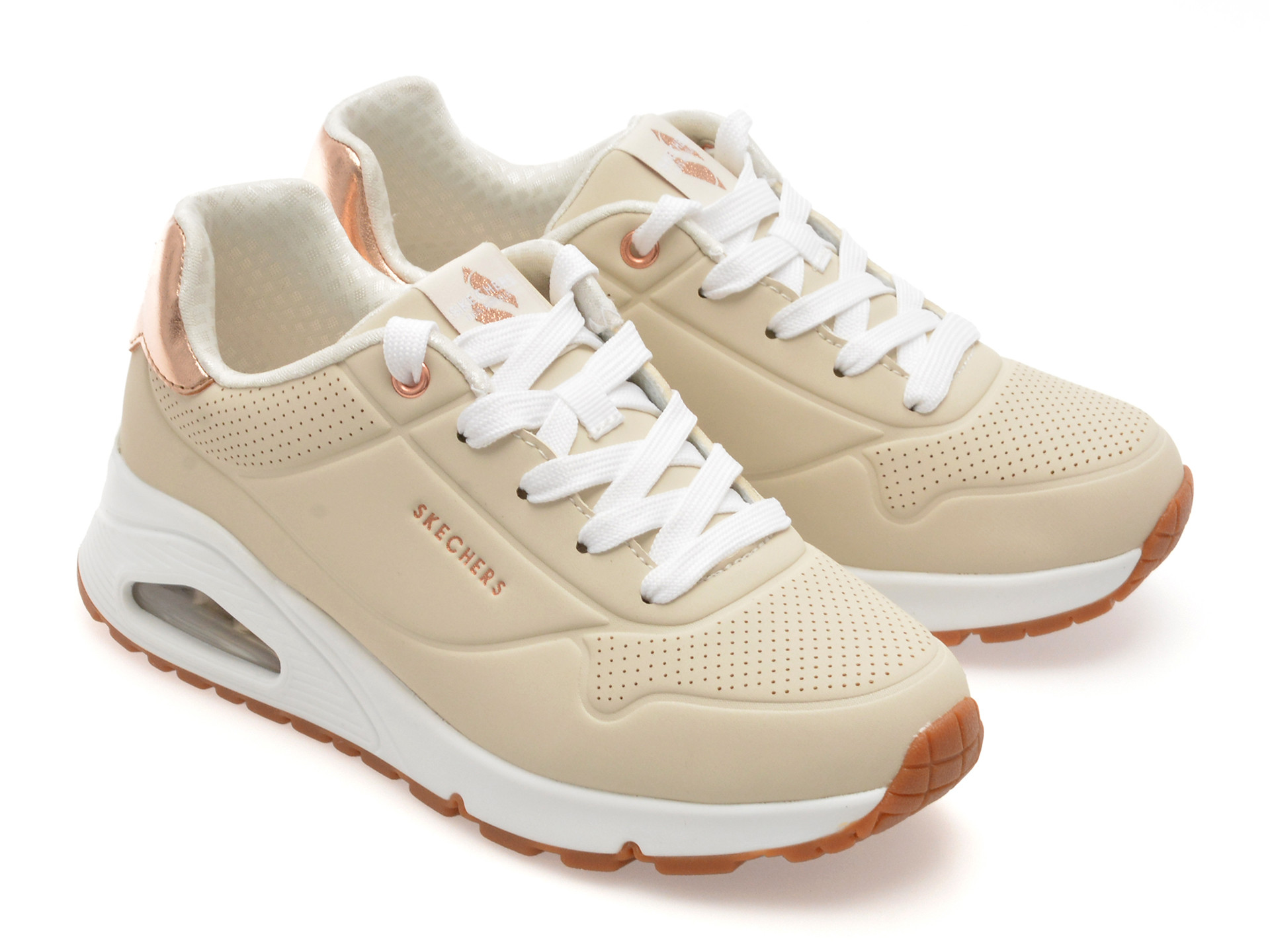 Pantofi sport SKECHERS bej, UNO GEN, din piele ecologica