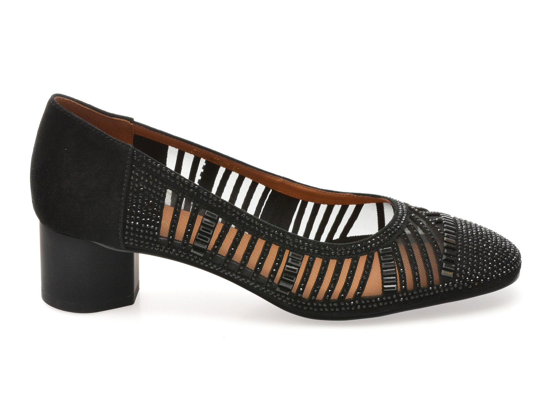 Balerini EPICA negri, 5101, din piele intoarsa