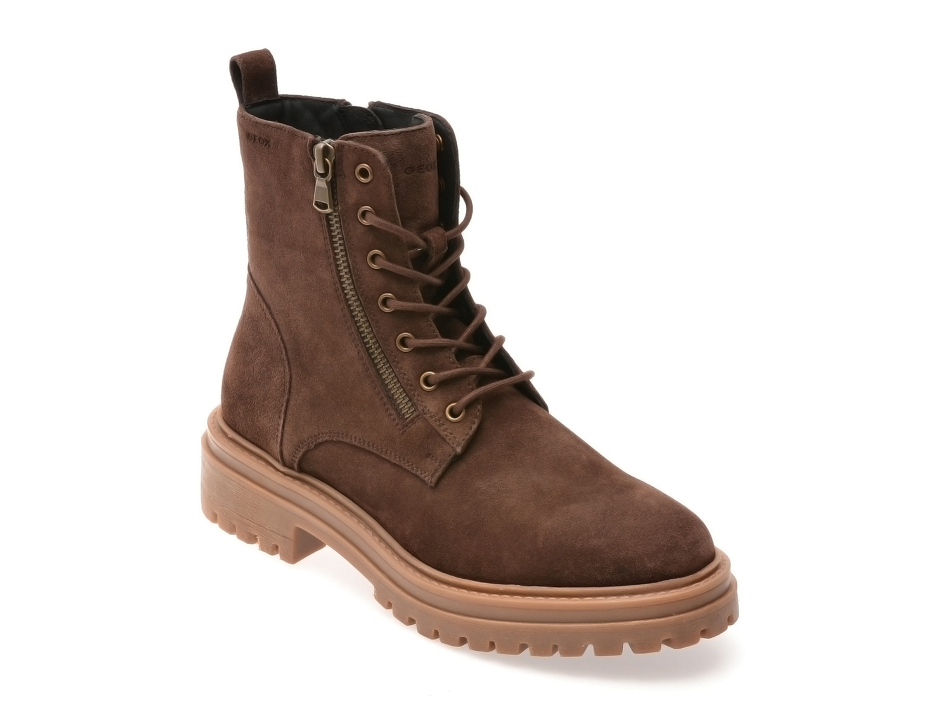 Bocanci GEOX maro, D16HRF, din piele intoarsa