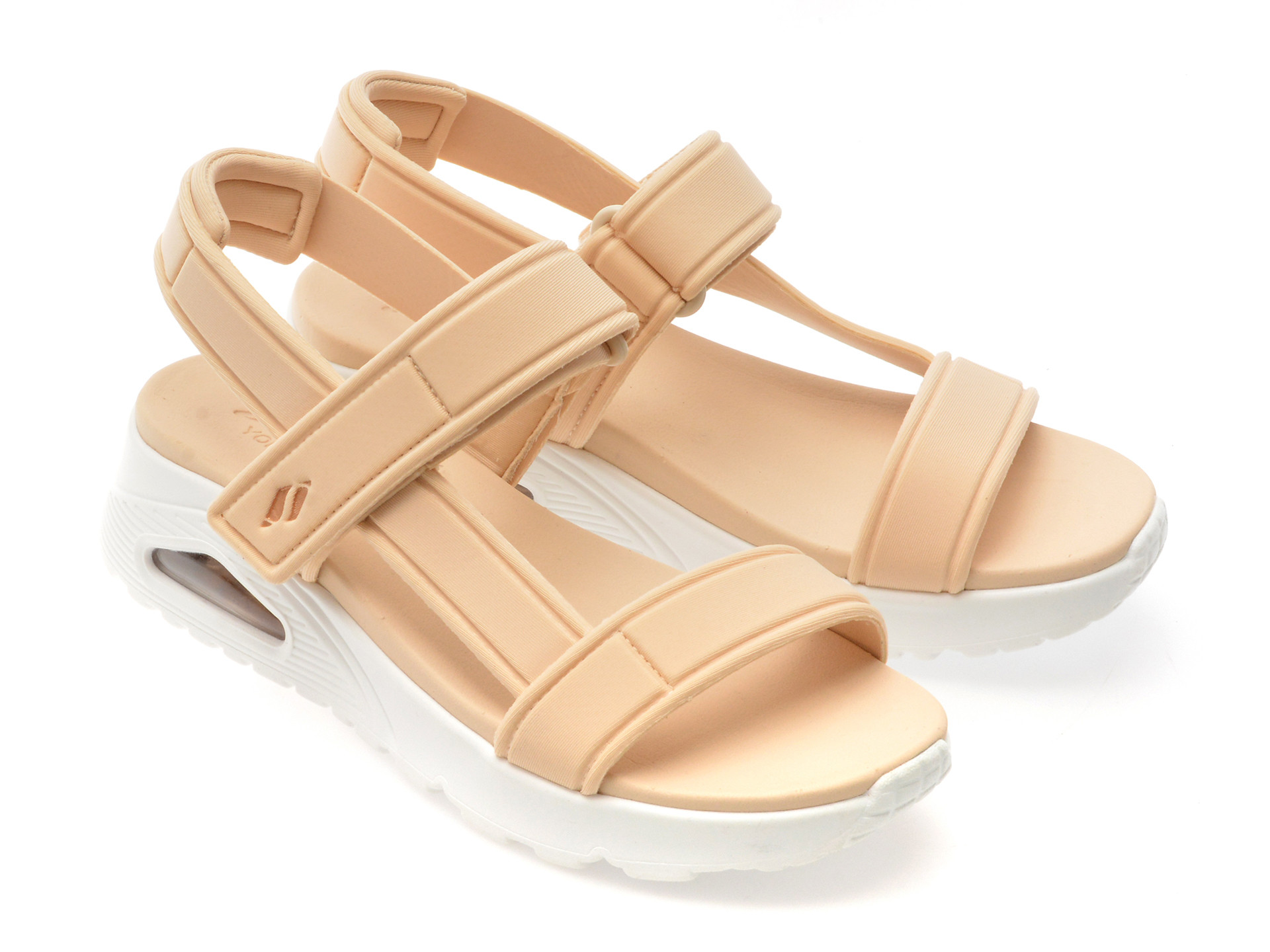 Sandale SKECHERS bej, UNO, din piele ecologica