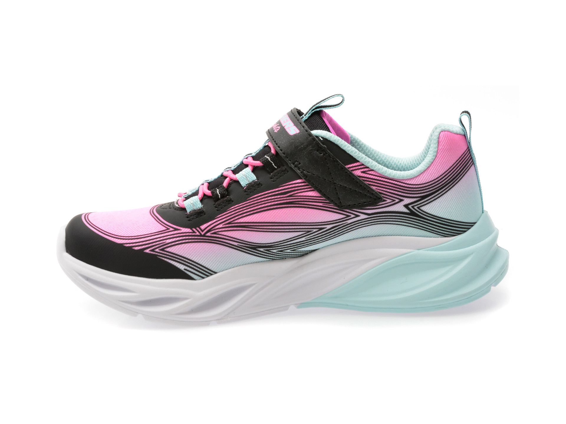 Pantofi sport SKECHERS negri, COSMIC GLOW, din material textil