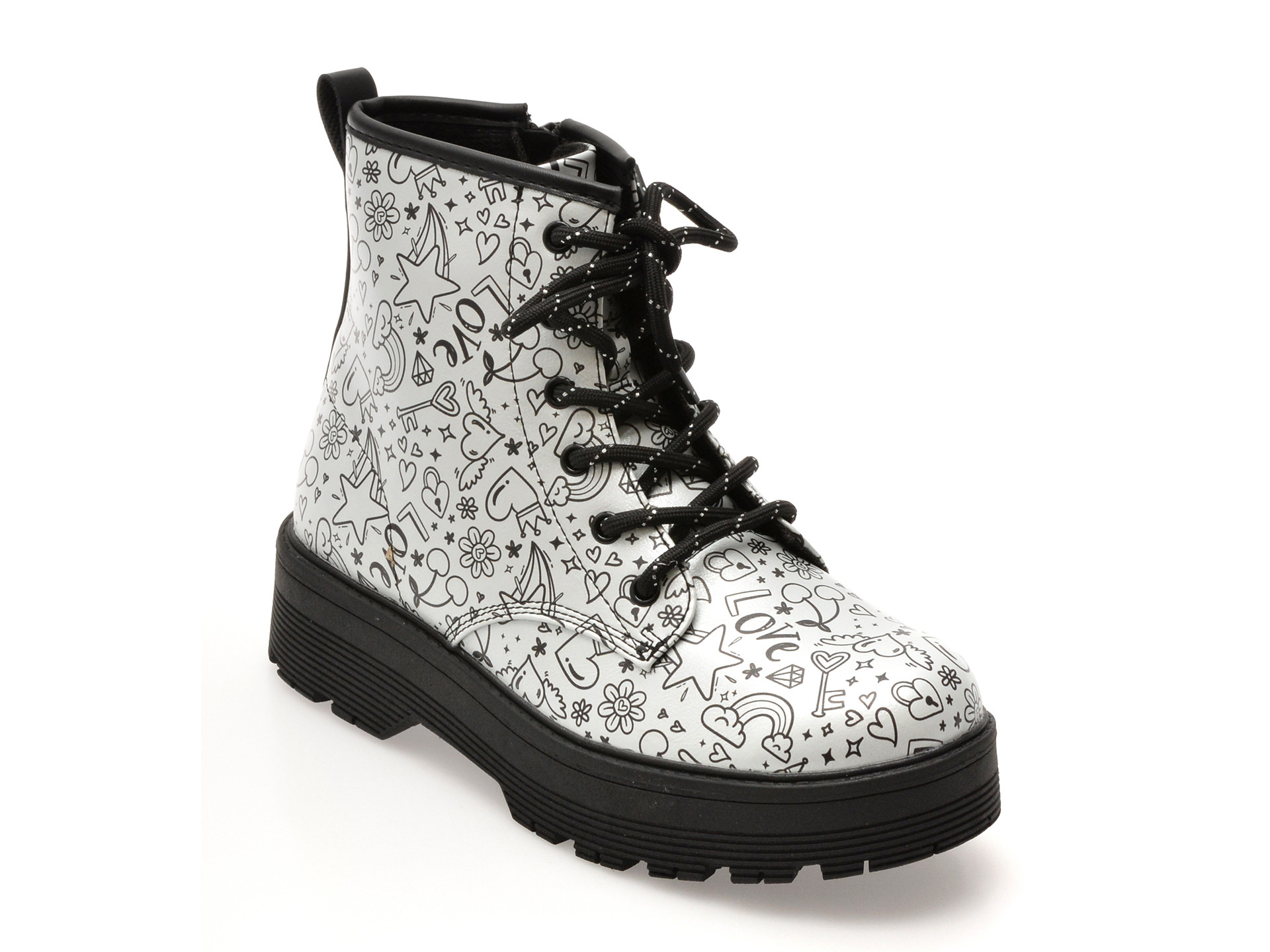 Ghete SKECHERS argintii, GRAVLEN HI, din piele ecologica