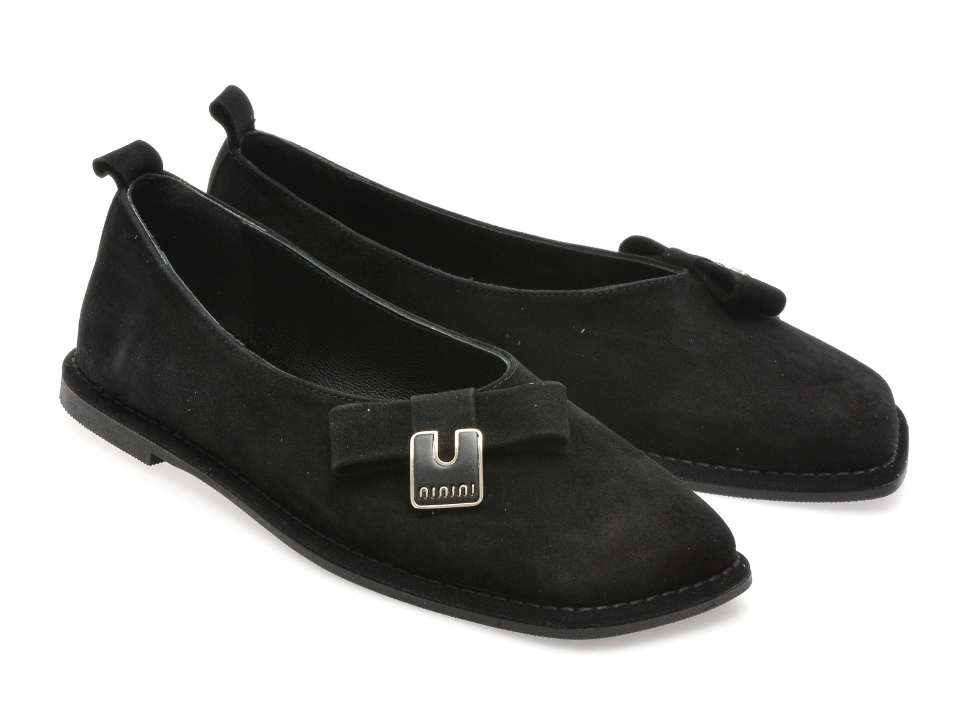 Balerini EPICA negri, 574335, din piele intoarsa