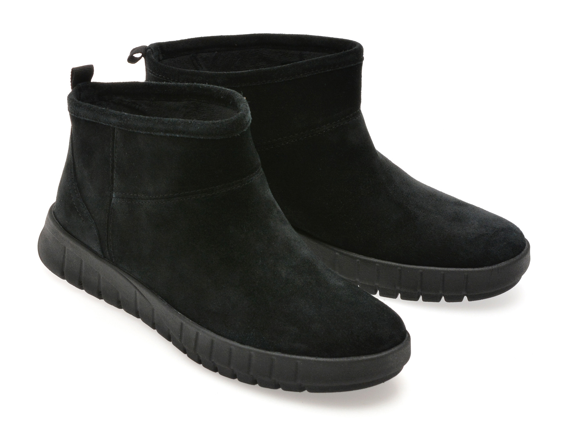 Ghete GEOX negre, D569AA, din piele intoarsa