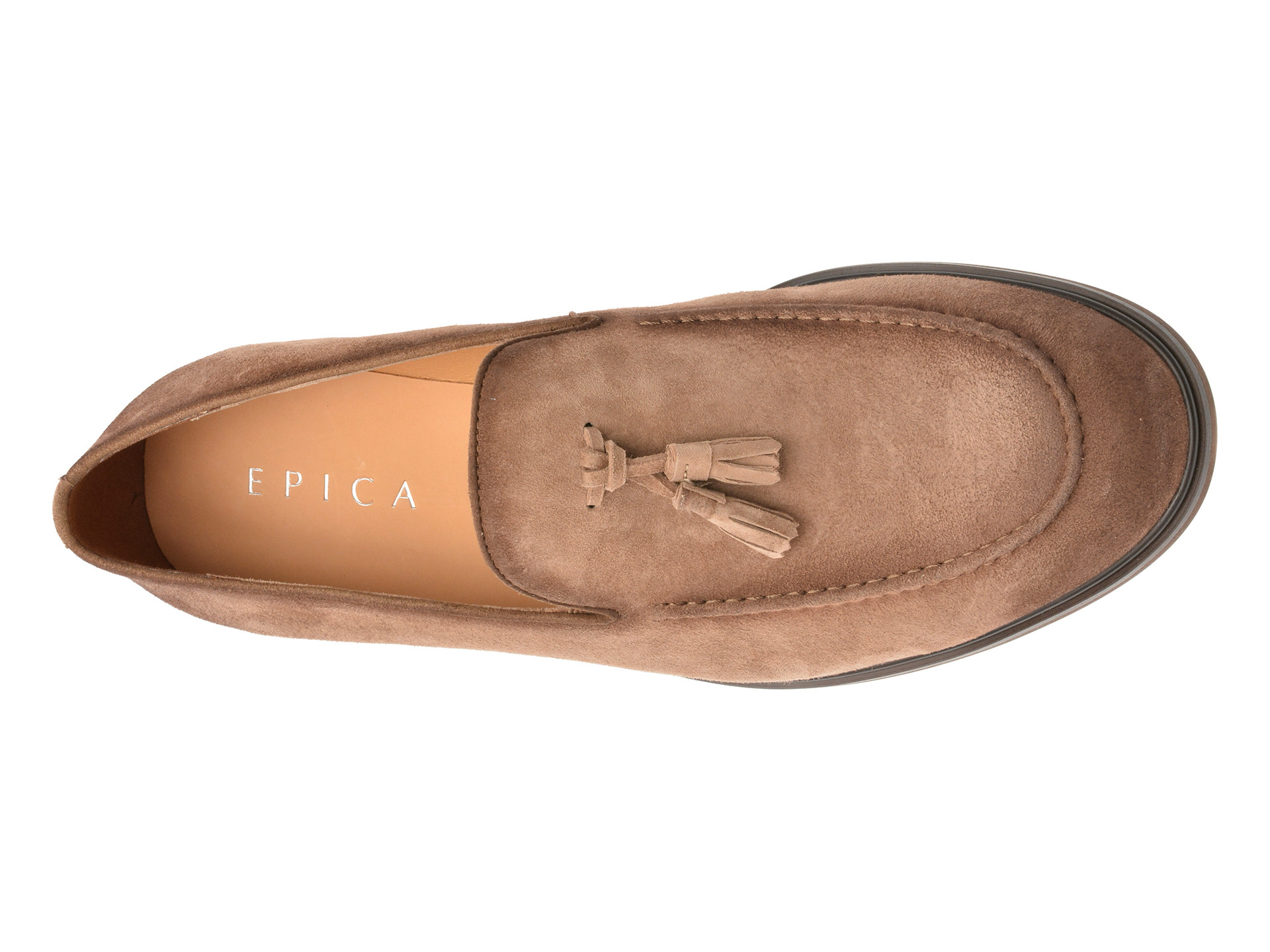Mocasini eleganti EPICA gri, J8365, din piele intoarsa