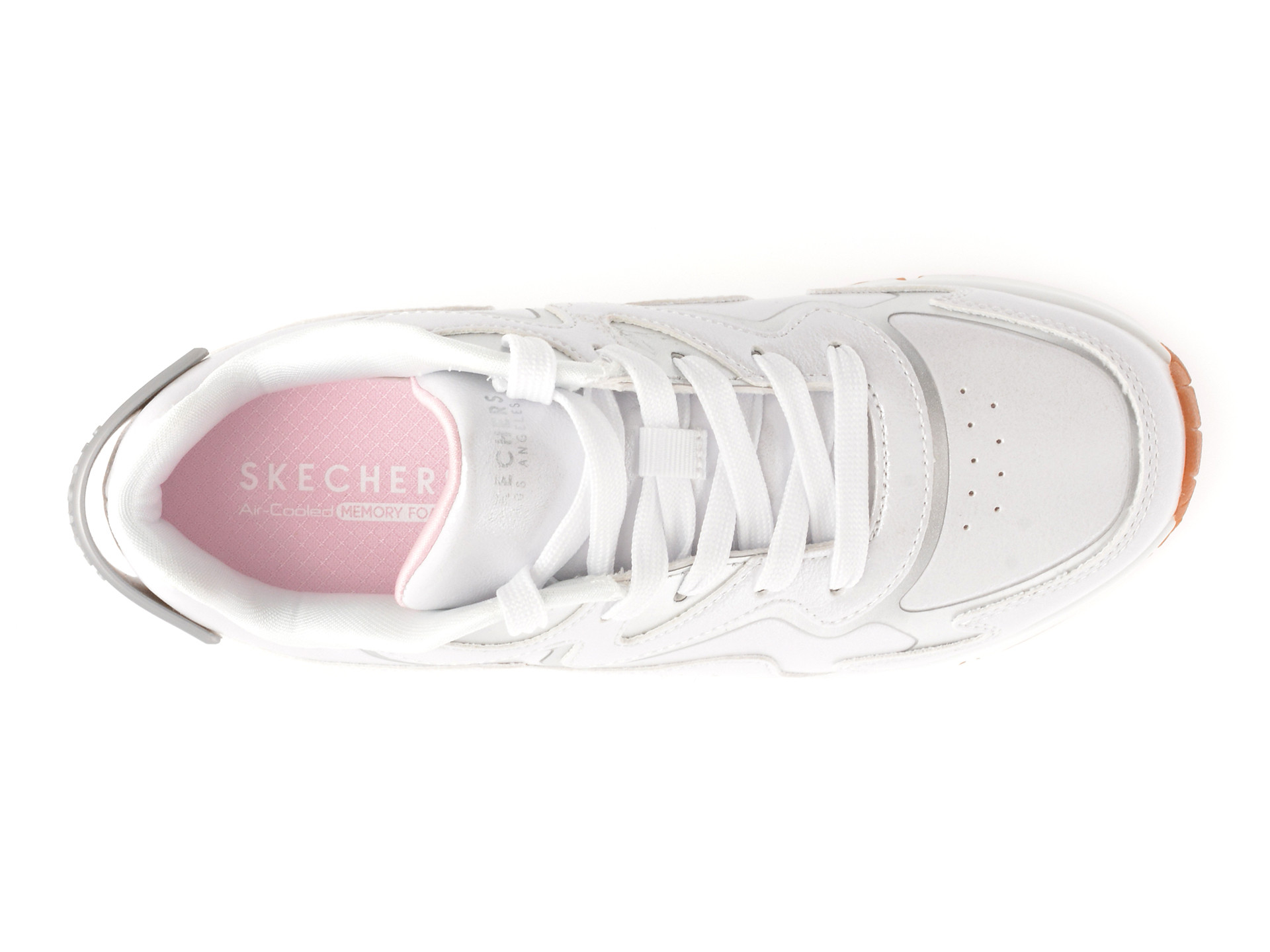 Pantofi sport SKECHERS albi, UNO GEN1, din piele ecologica