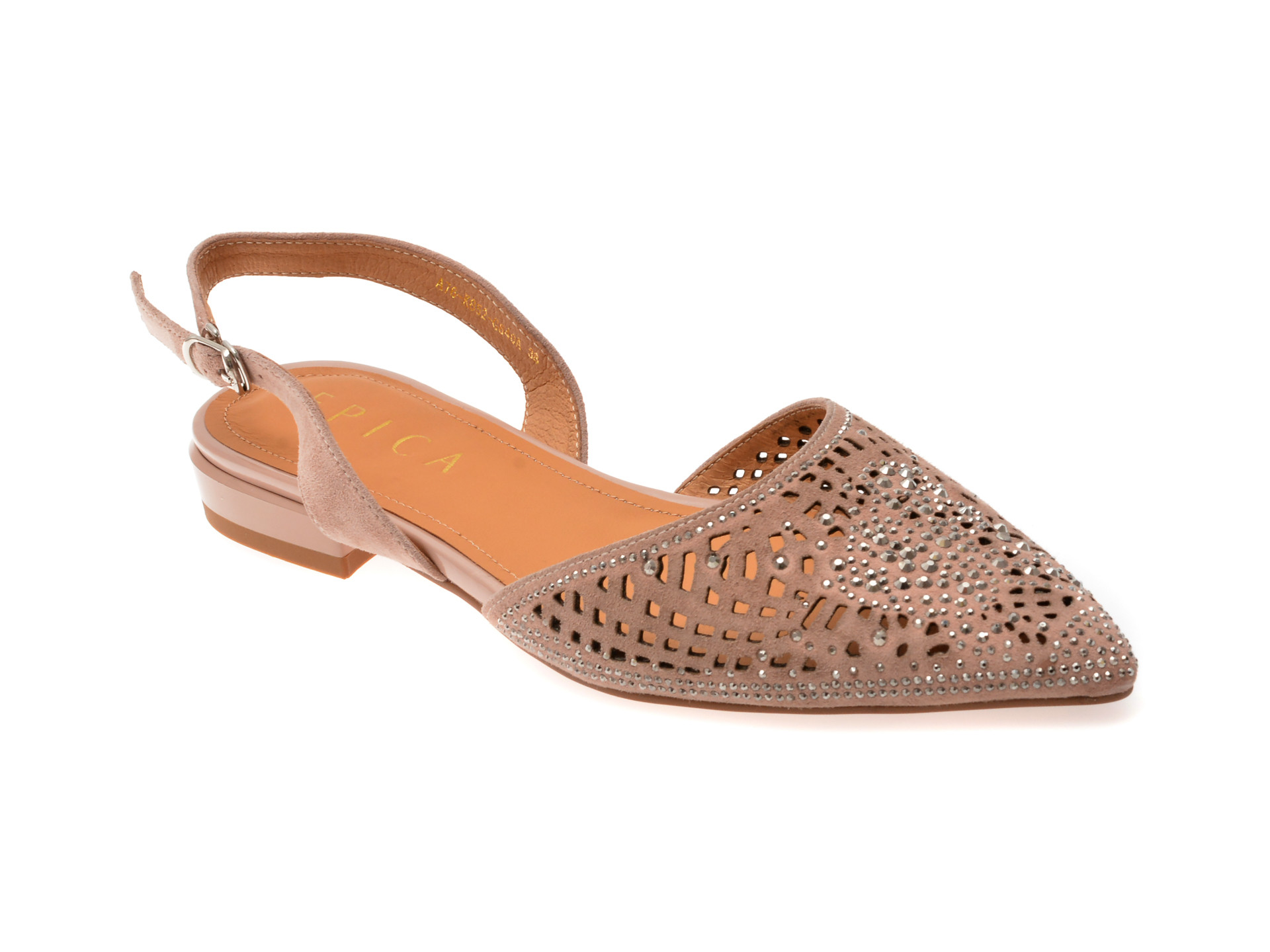 Pantofi EPICA nude, K852, din piele intoarsa