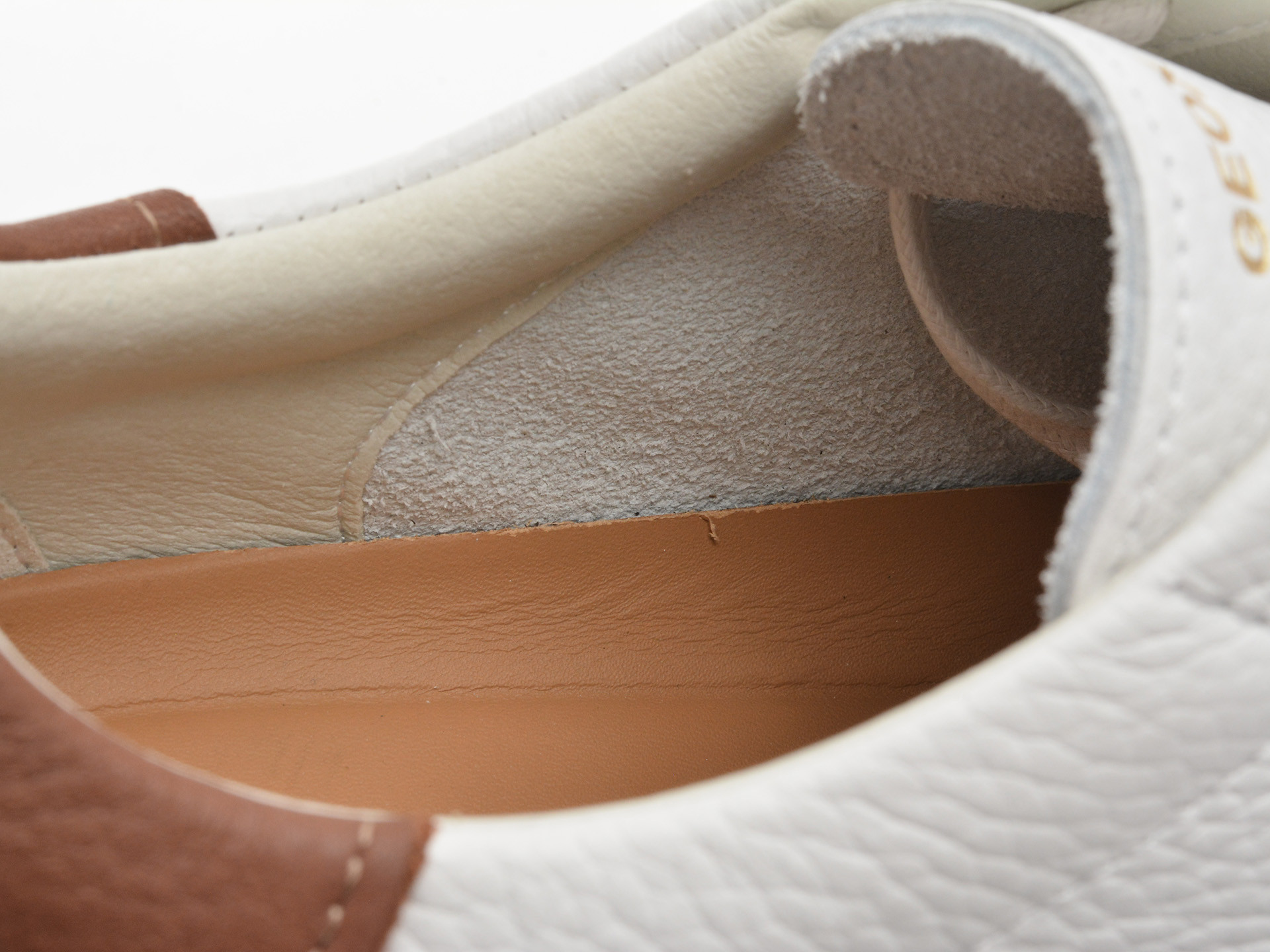 Pantofi sport GEOX albi, U55GPC, din piele naturala