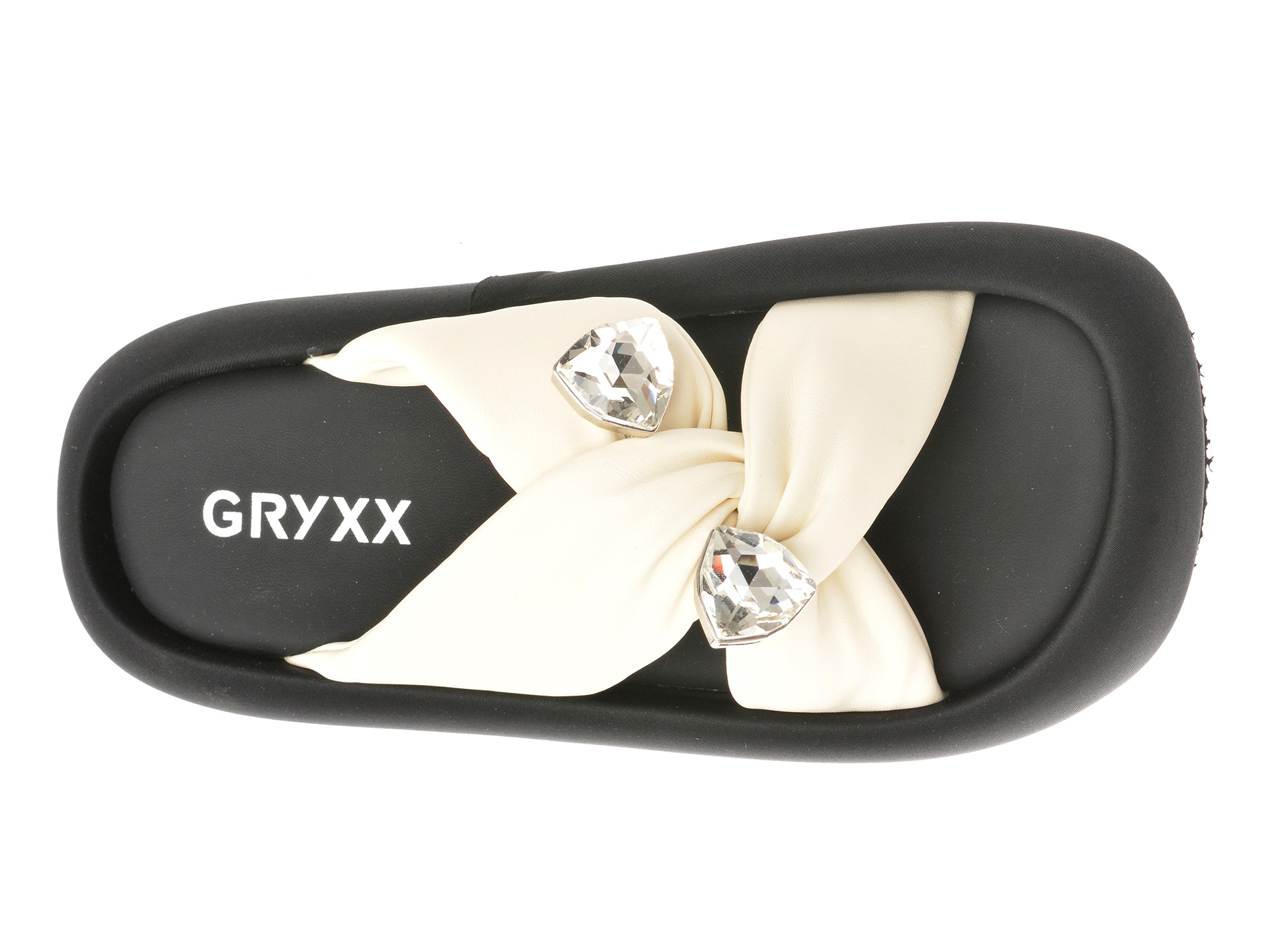 Papuci GRYXX albi, 8826, din piele ecologica