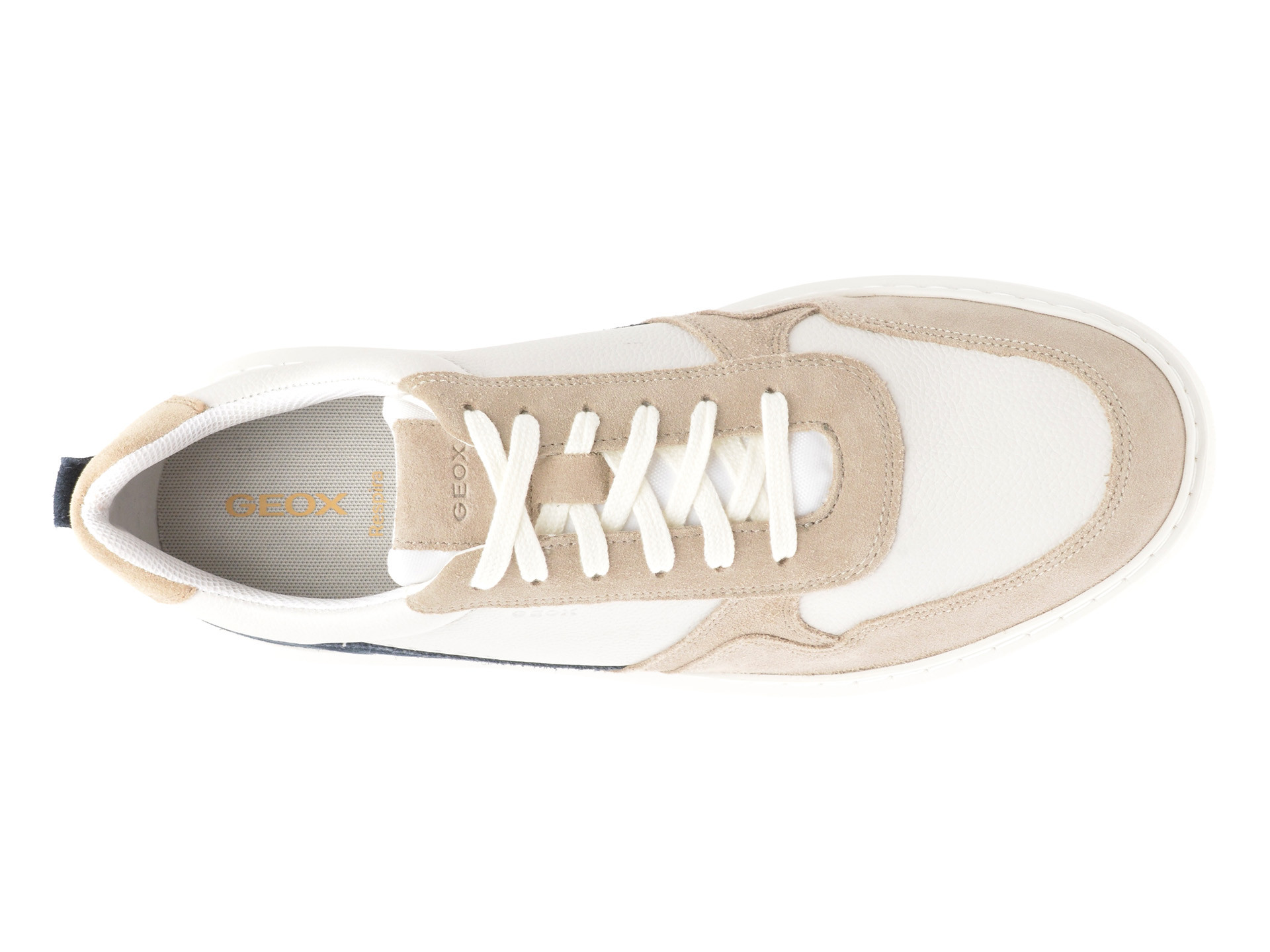 Pantofi sport GEOX albi, U465WA, din piele naturala