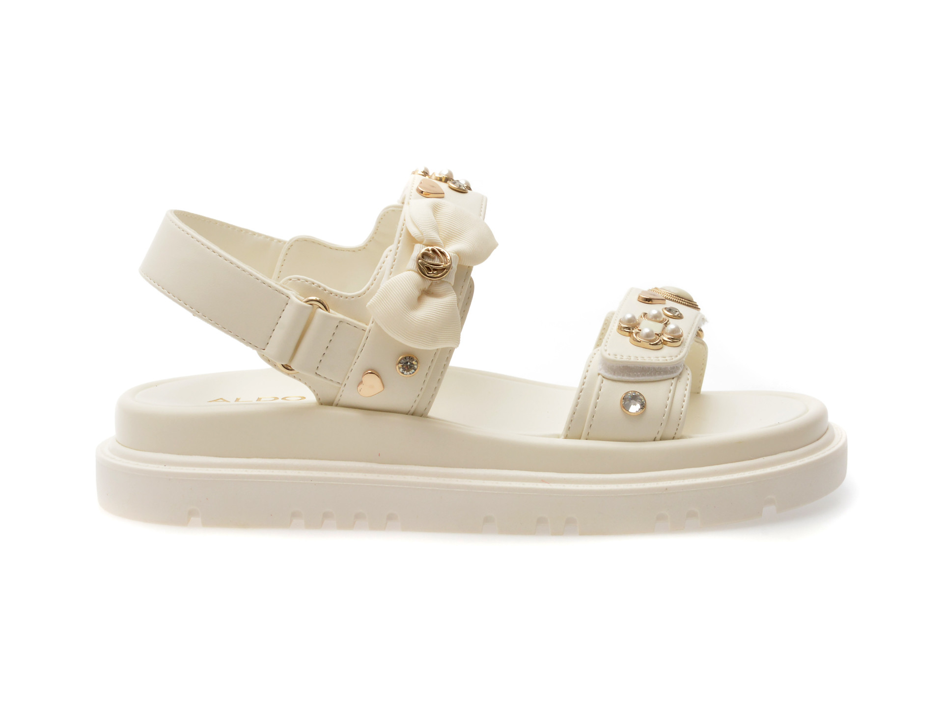 Sandale ALDO albe, GEMIMA 100, din piele ecologica