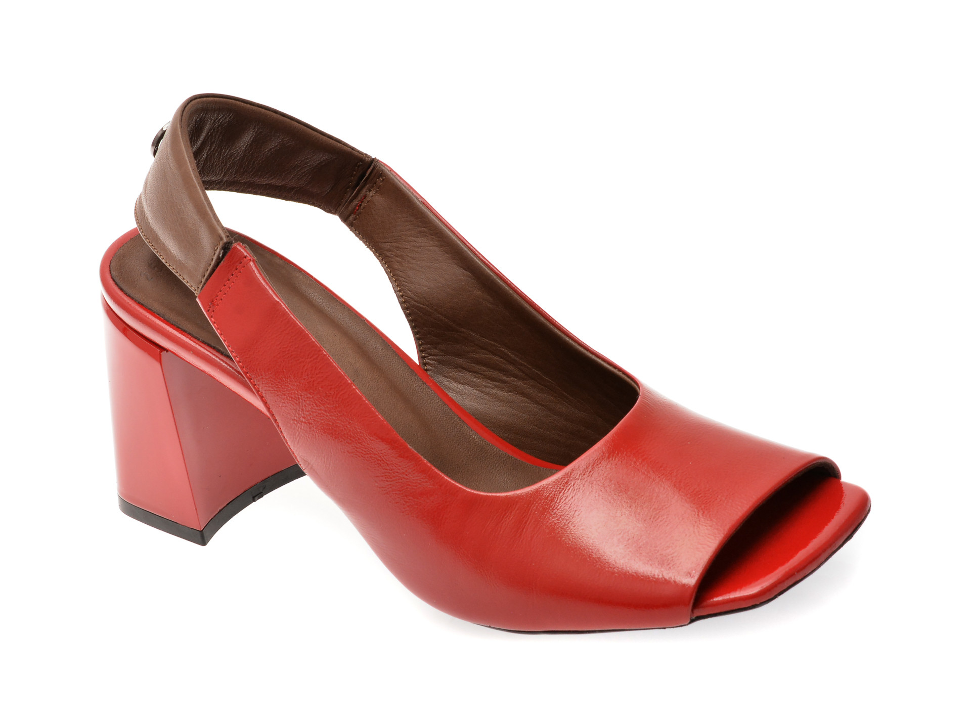 Sandale EPICA rosii, 532258, din piele naturala lacuita