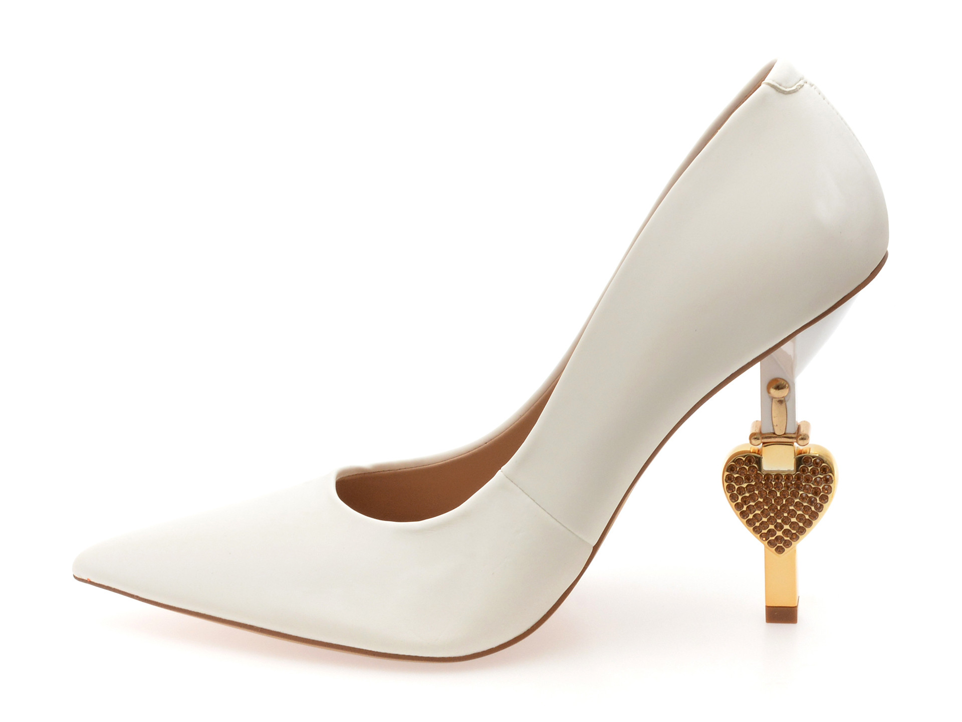 Pantofi eleganti ALDO albi, SNOWWHITEHEEL 100, din piele ecologica