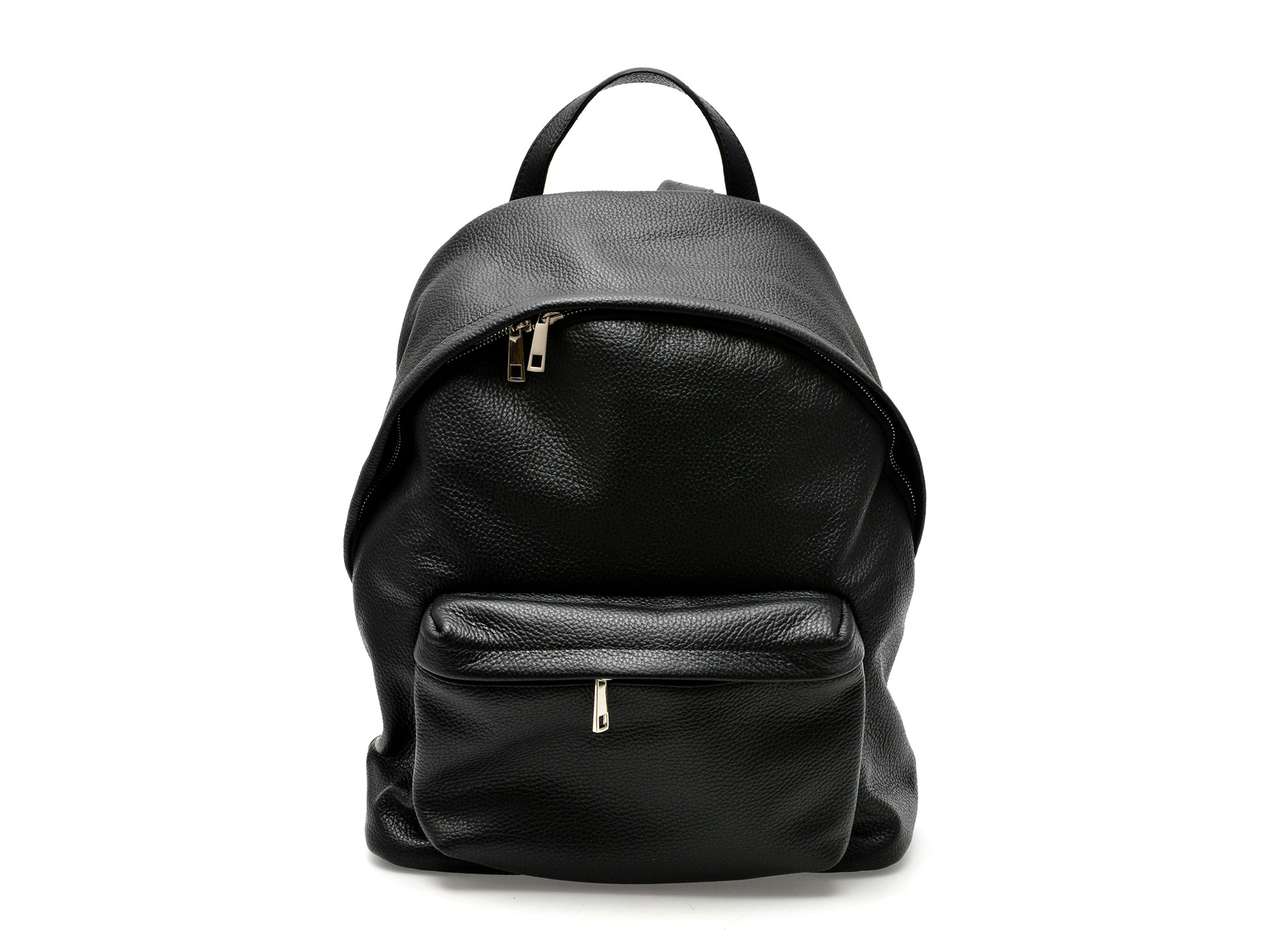 Rucsac MARIO FERRETTI negru, BB72, din piele naturala