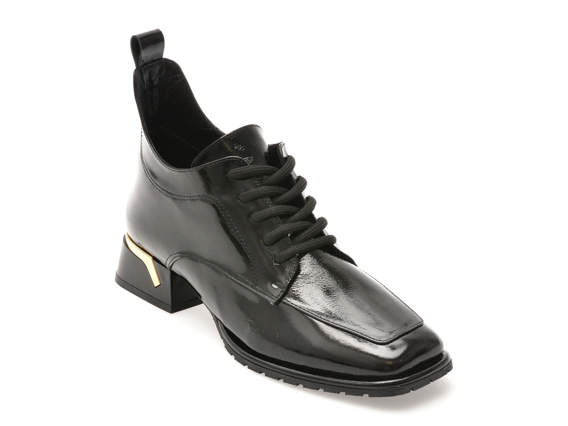 Ghete EPICA negre, 5312091, din piele naturala lacuita