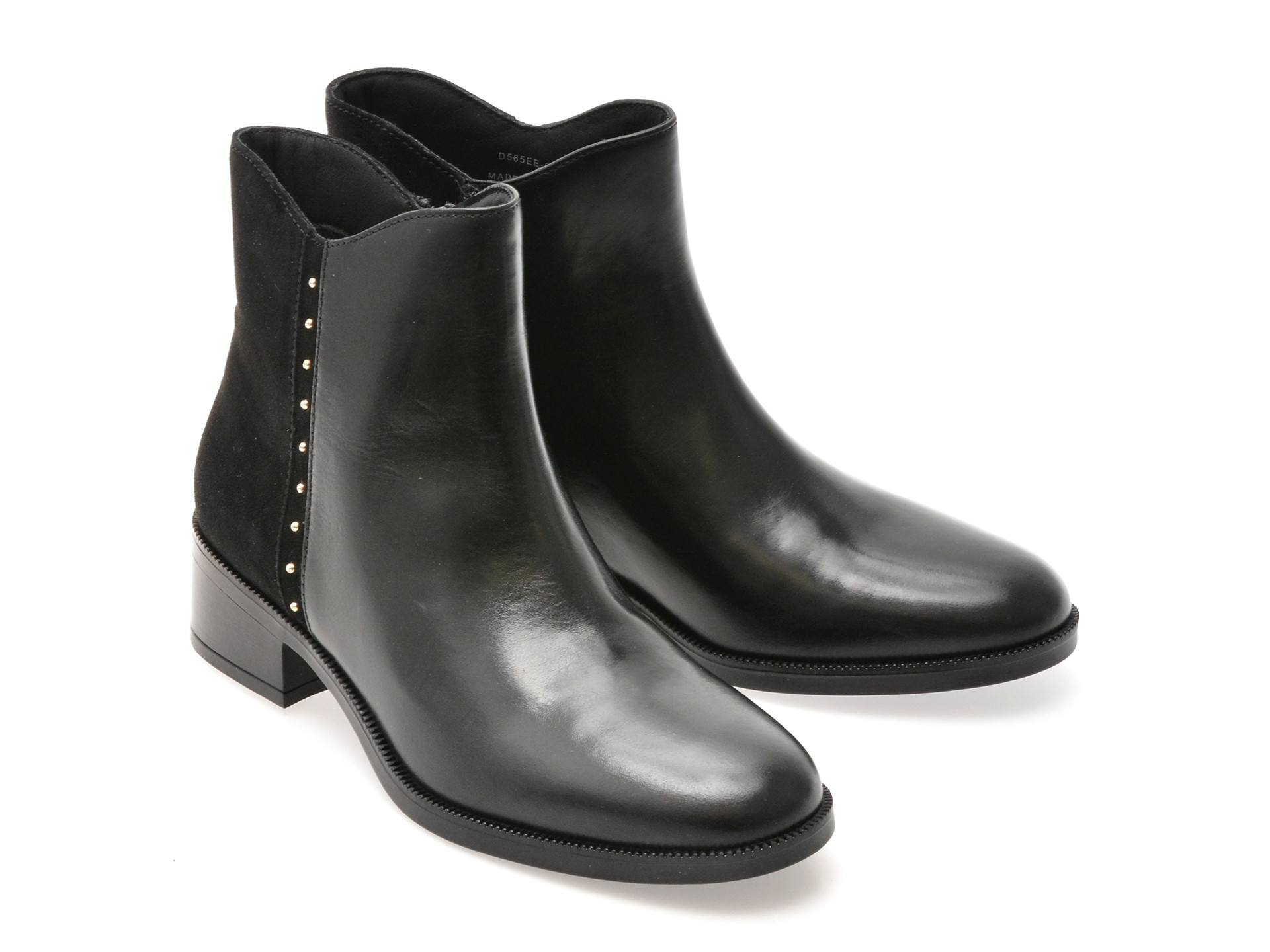 Ghete GEOX negre, D565EE, din piele naturala