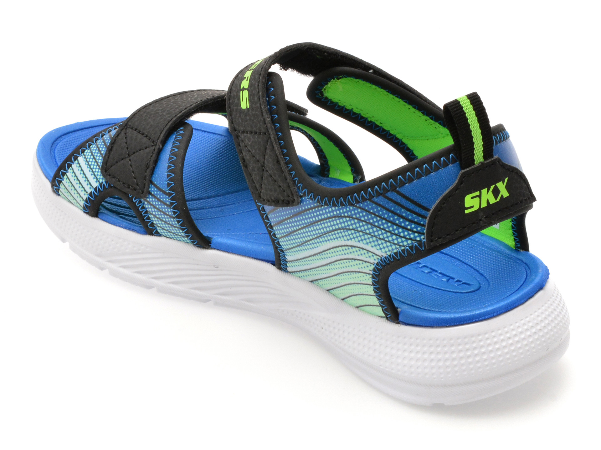 Sandale SKECHERS negre, MICROSPEC-SPLASH, din piele ecologica