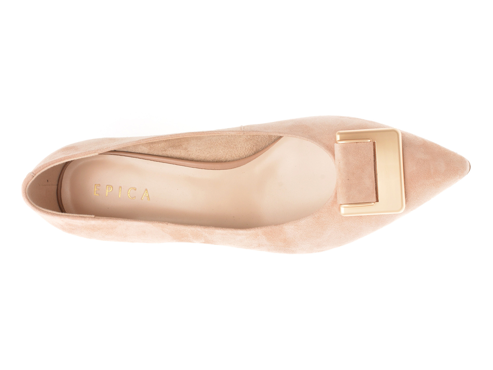 Pantofi EPICA nude, E300, din piele intoarsa