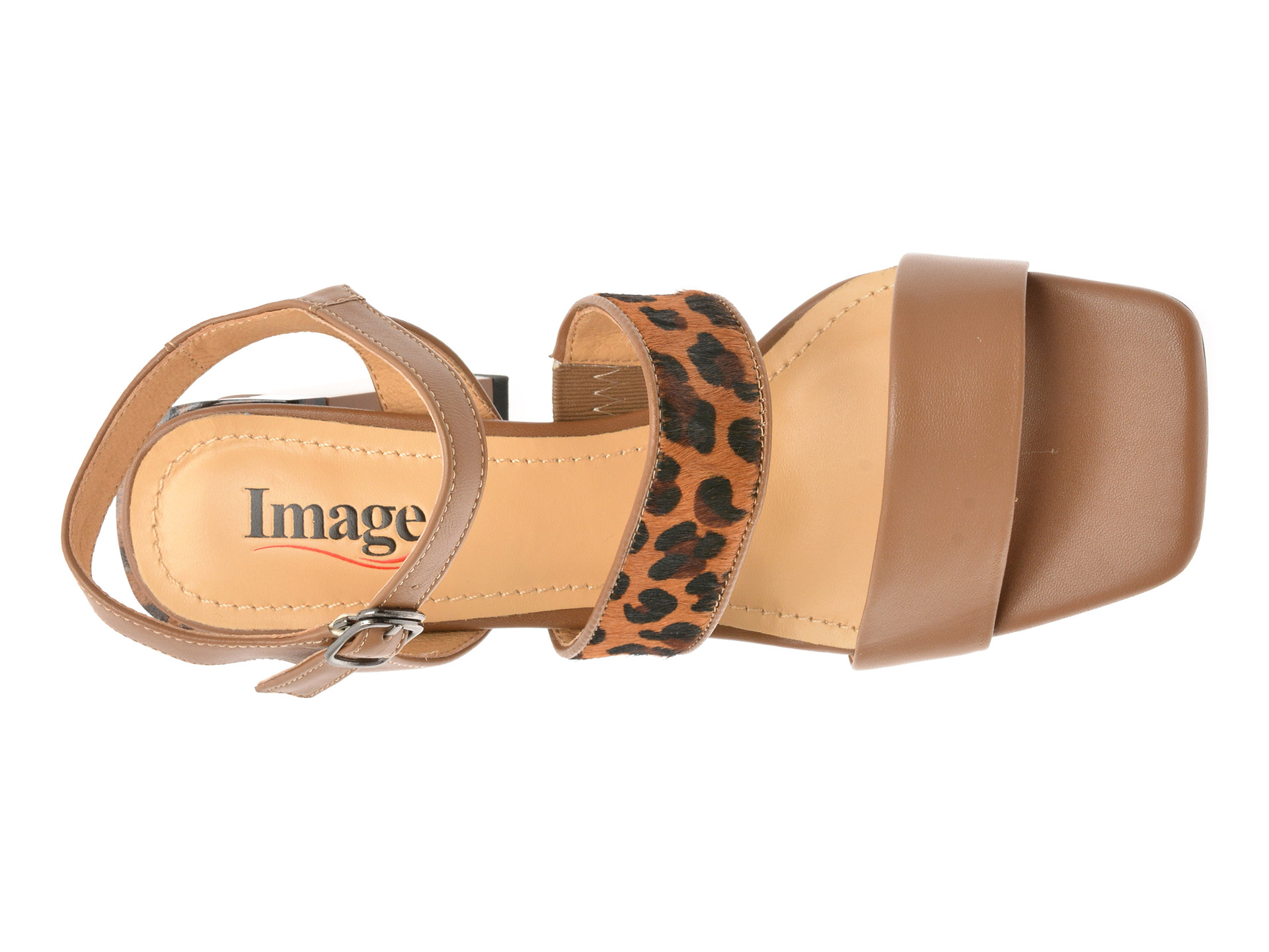 Sandale IMAGE maro, K996, din piele naturala
