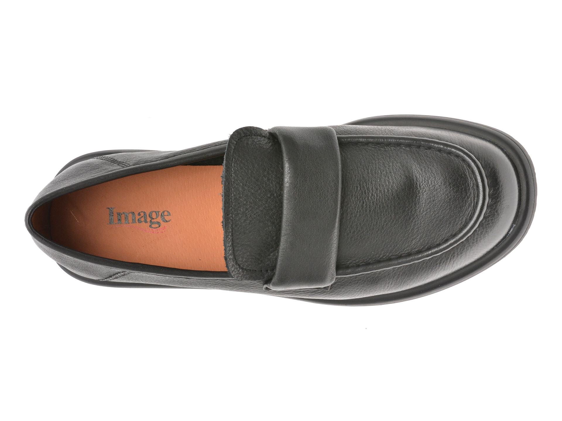 Mocasini IMAGE negri, 2307, din piele naturala