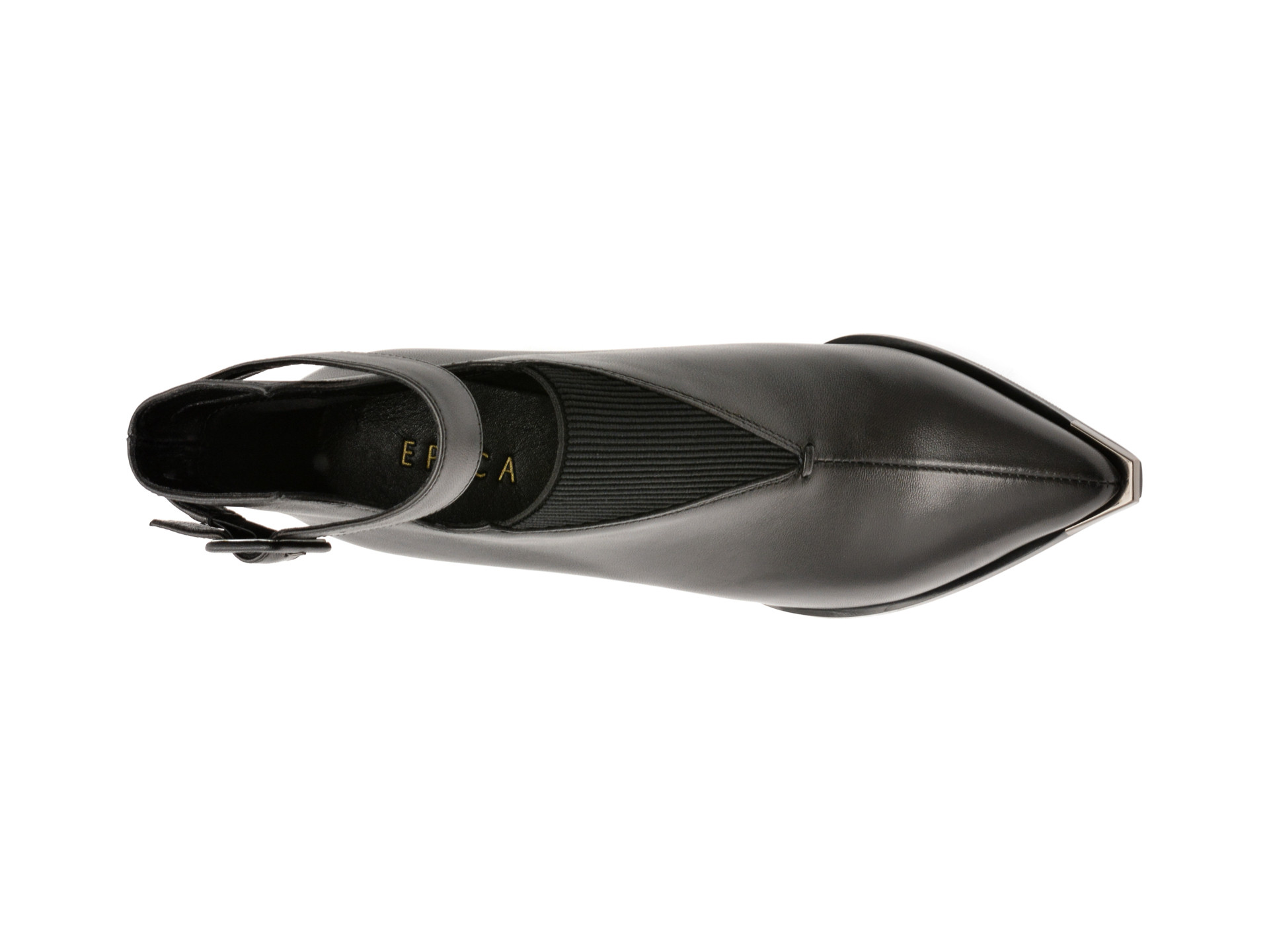 Botine elegante EPICA negre, J3925, din piele naturala