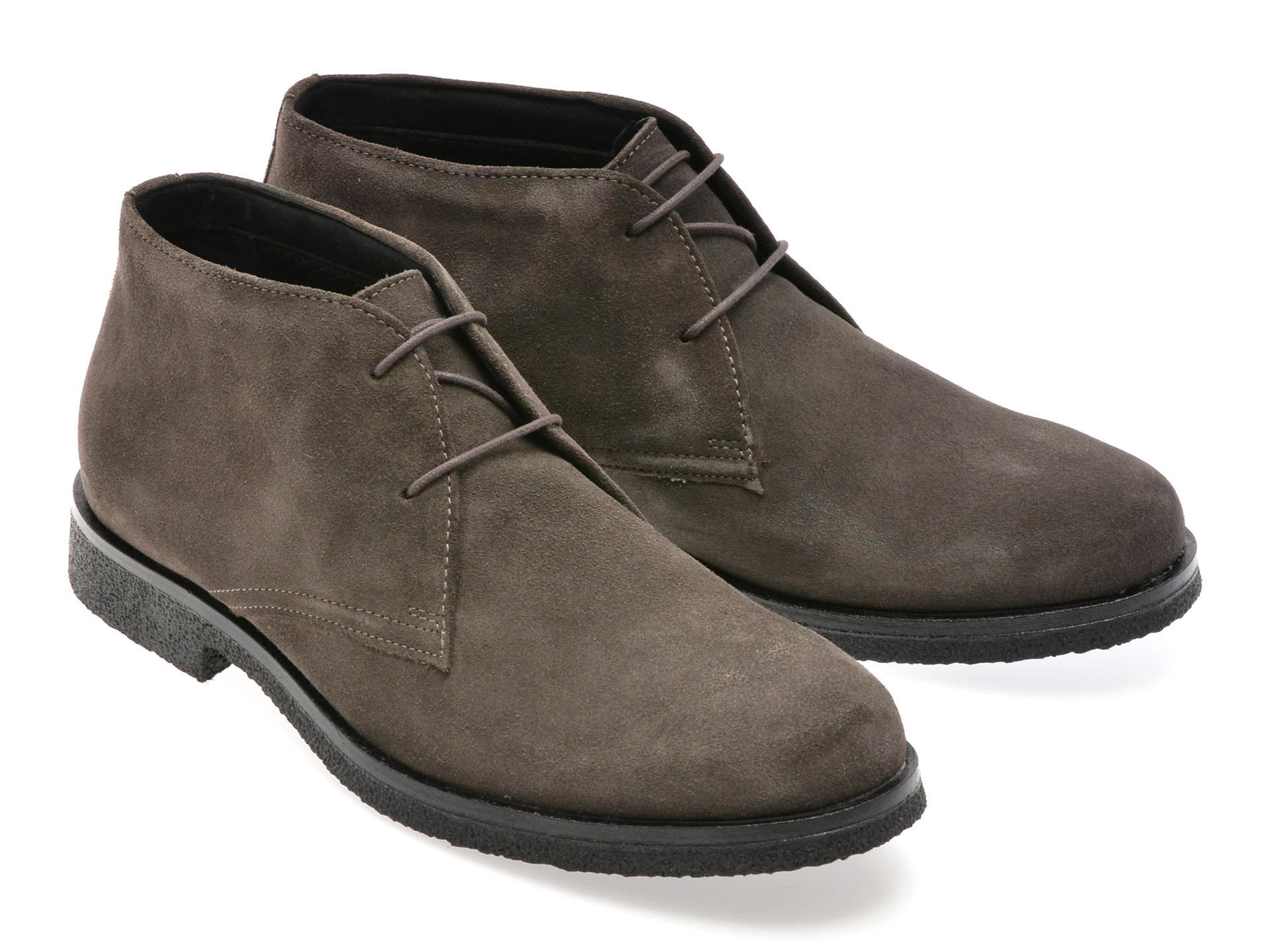 Ghete GEOX gri, U0458A, din piele intoarsa