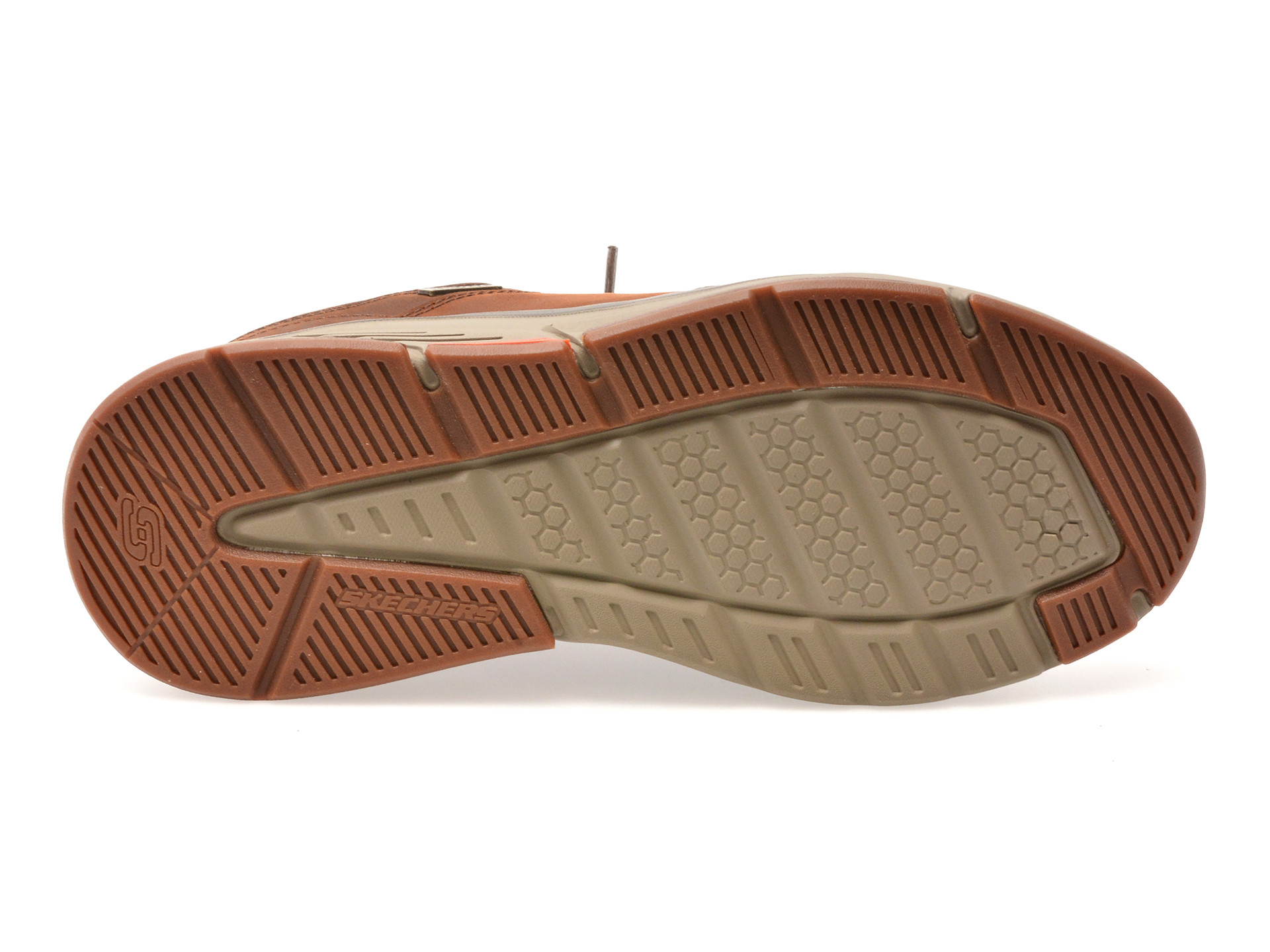 Pantofi sport SKECHERS maro, BENAGO, din piele naturala