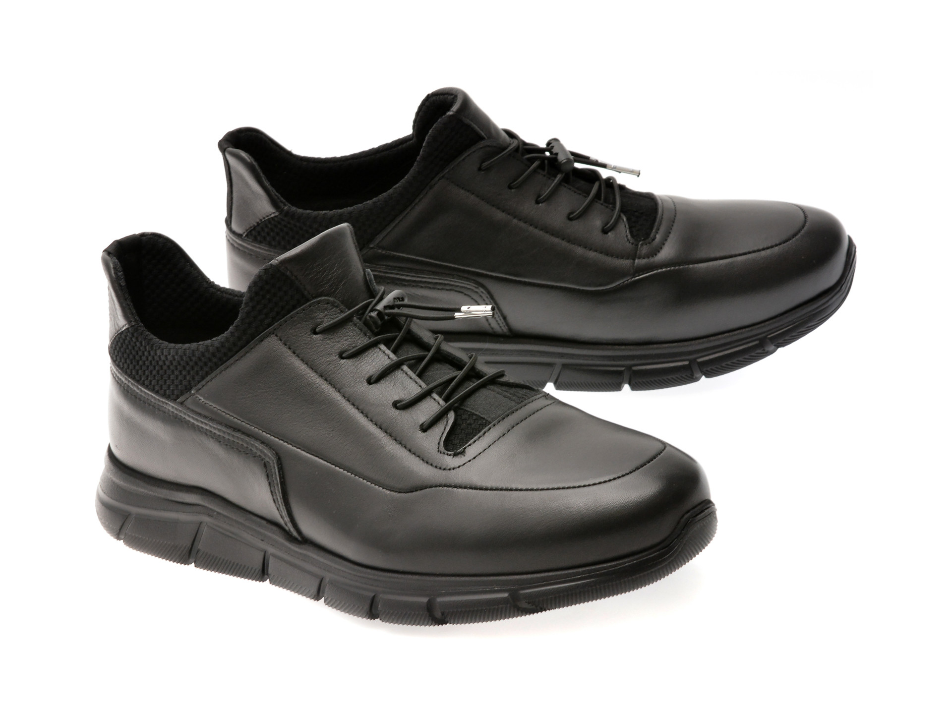 Ghete OTTER negre, E372, din piele naturala