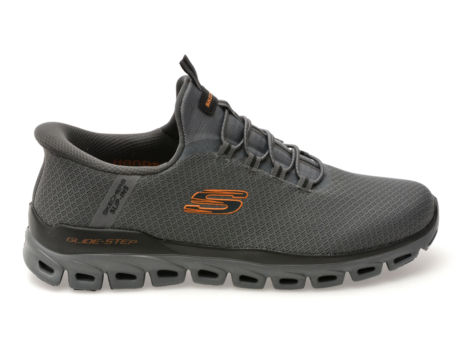 Pantofi sport SKECHERS gri, GLIDE-STEP, din material textil