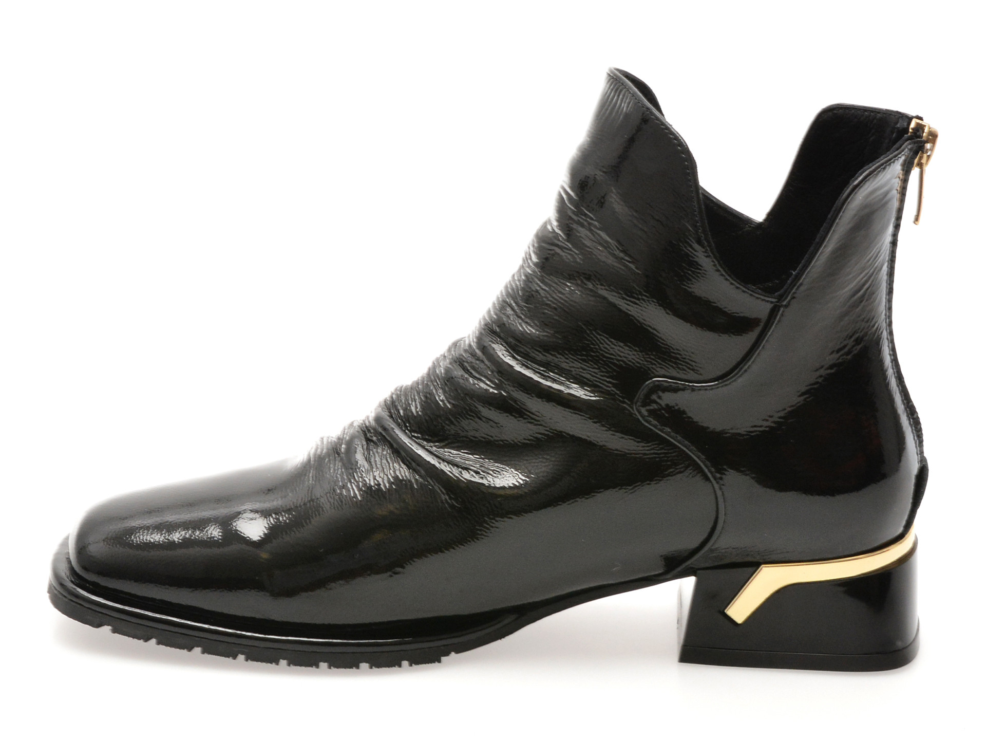 Ghete EPICA negre, 531227, din piele naturala lacuita