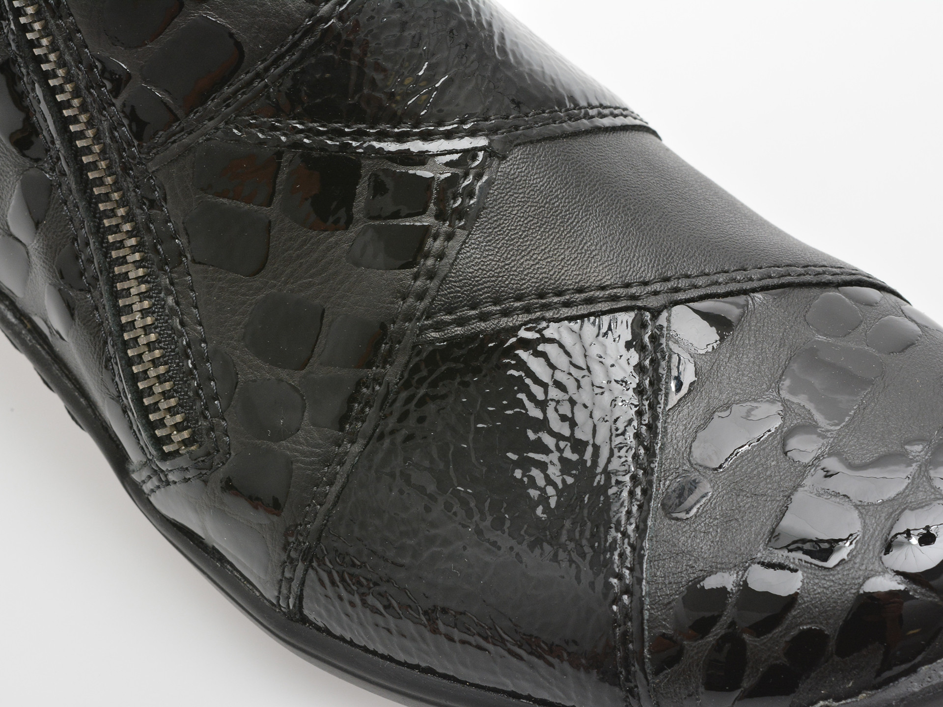 Ghete REMONTE negre, R7674, din piele naturala