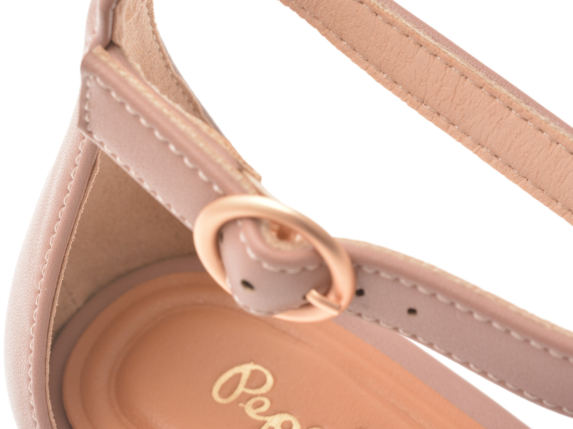 Sandale PEPE JEANS roz, WAYNA LOG, din piele ecologica