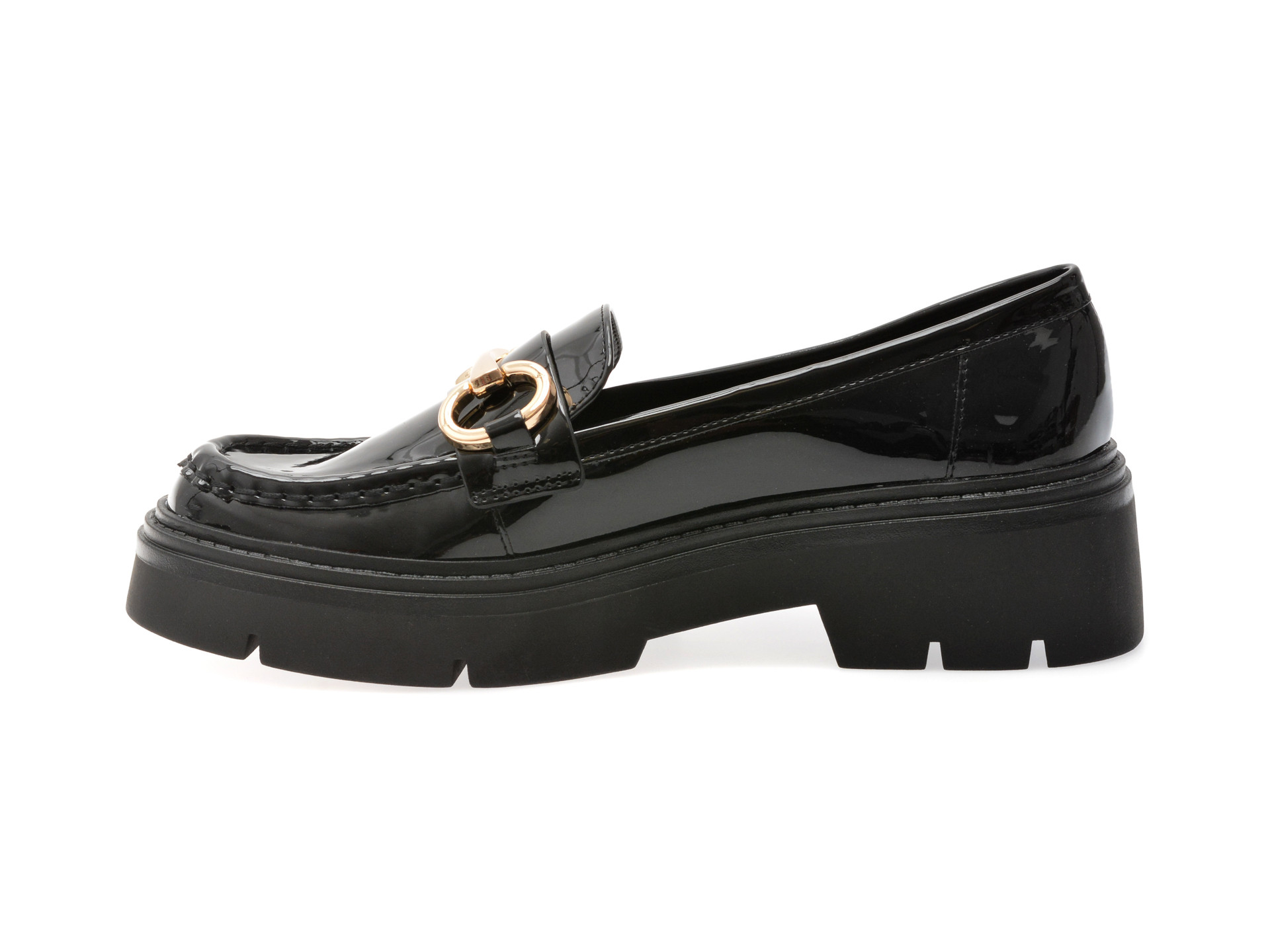 Mocasini ALDO negri, MISKA 001, din piele ecologica lacuita