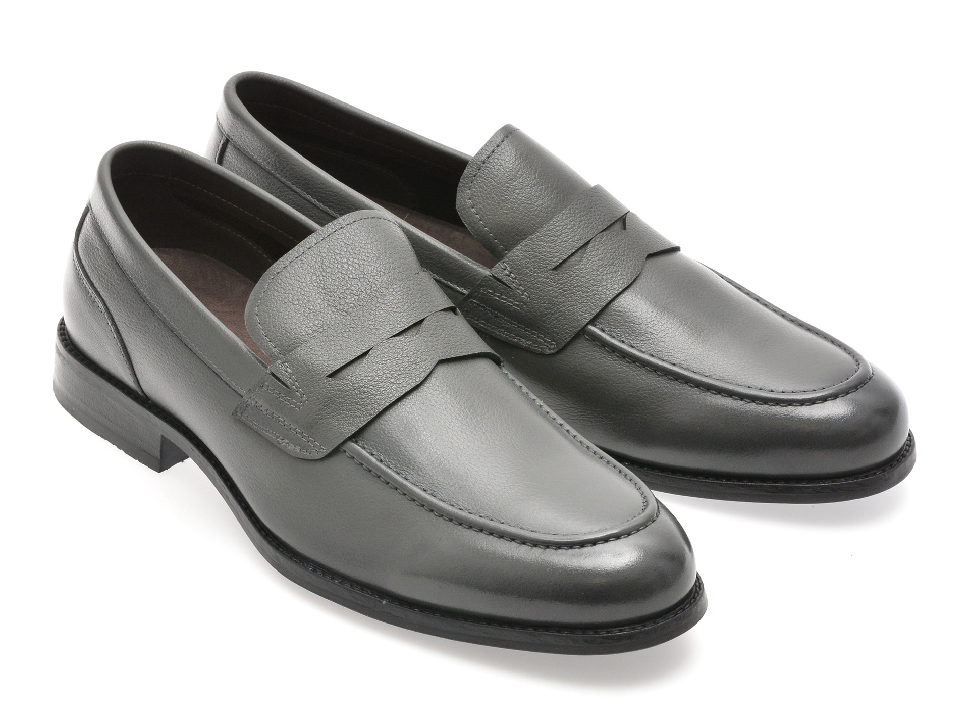 Mocasini eleganti EPICA gri, K57, din piele naturala