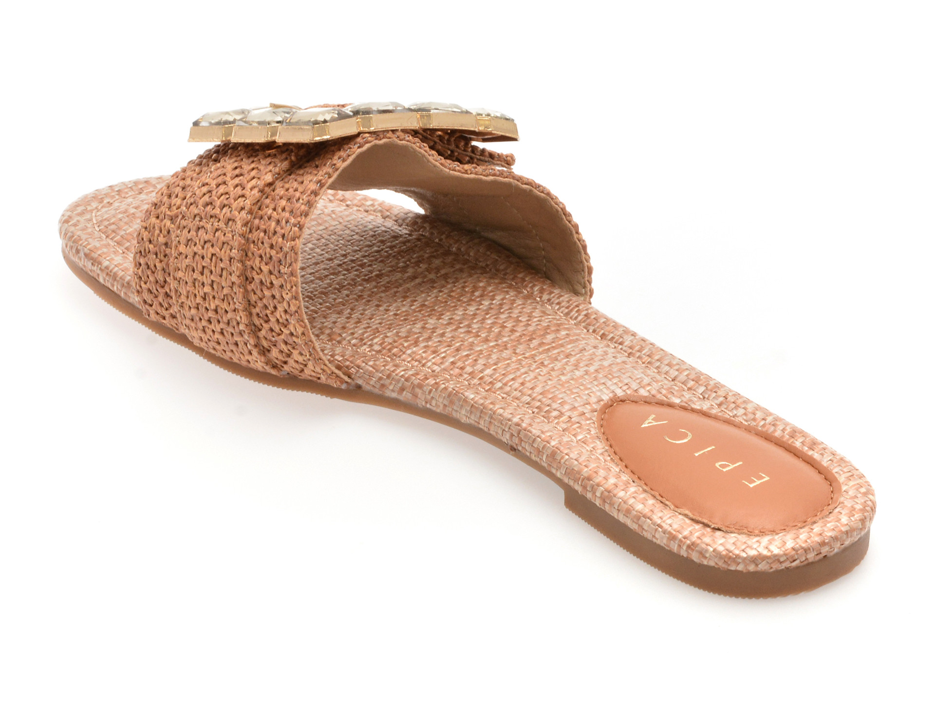 Papuci EPICA maro, 70420, din piele ecologica