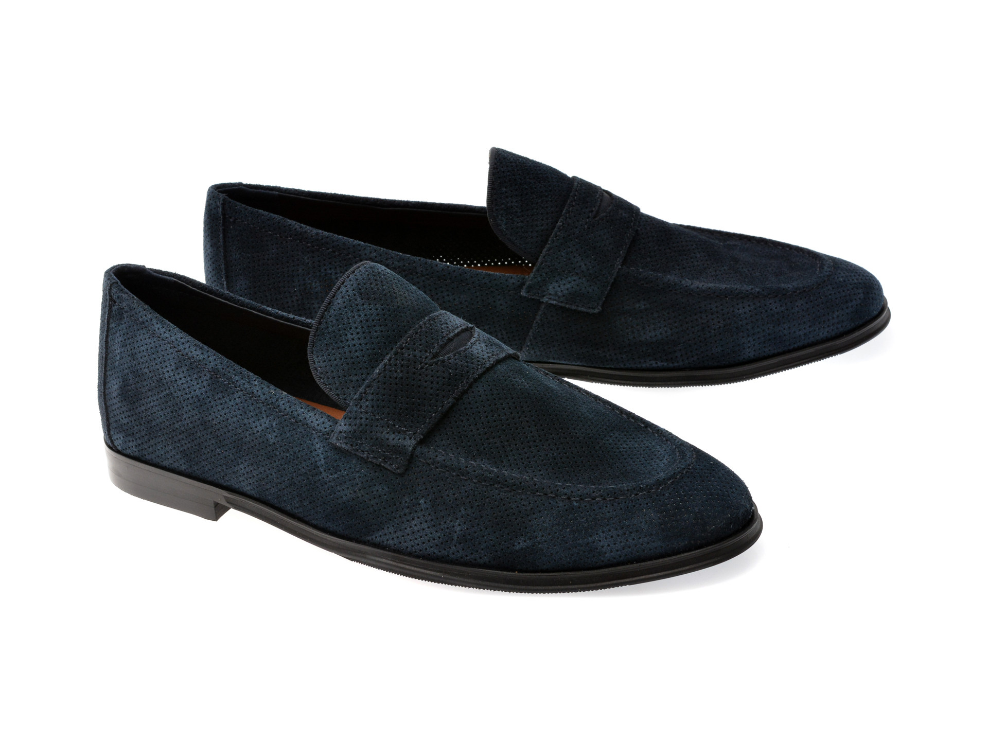 Mocasini eleganti ALDO bleumarin, JOURNEY 410, din piele intoarsa