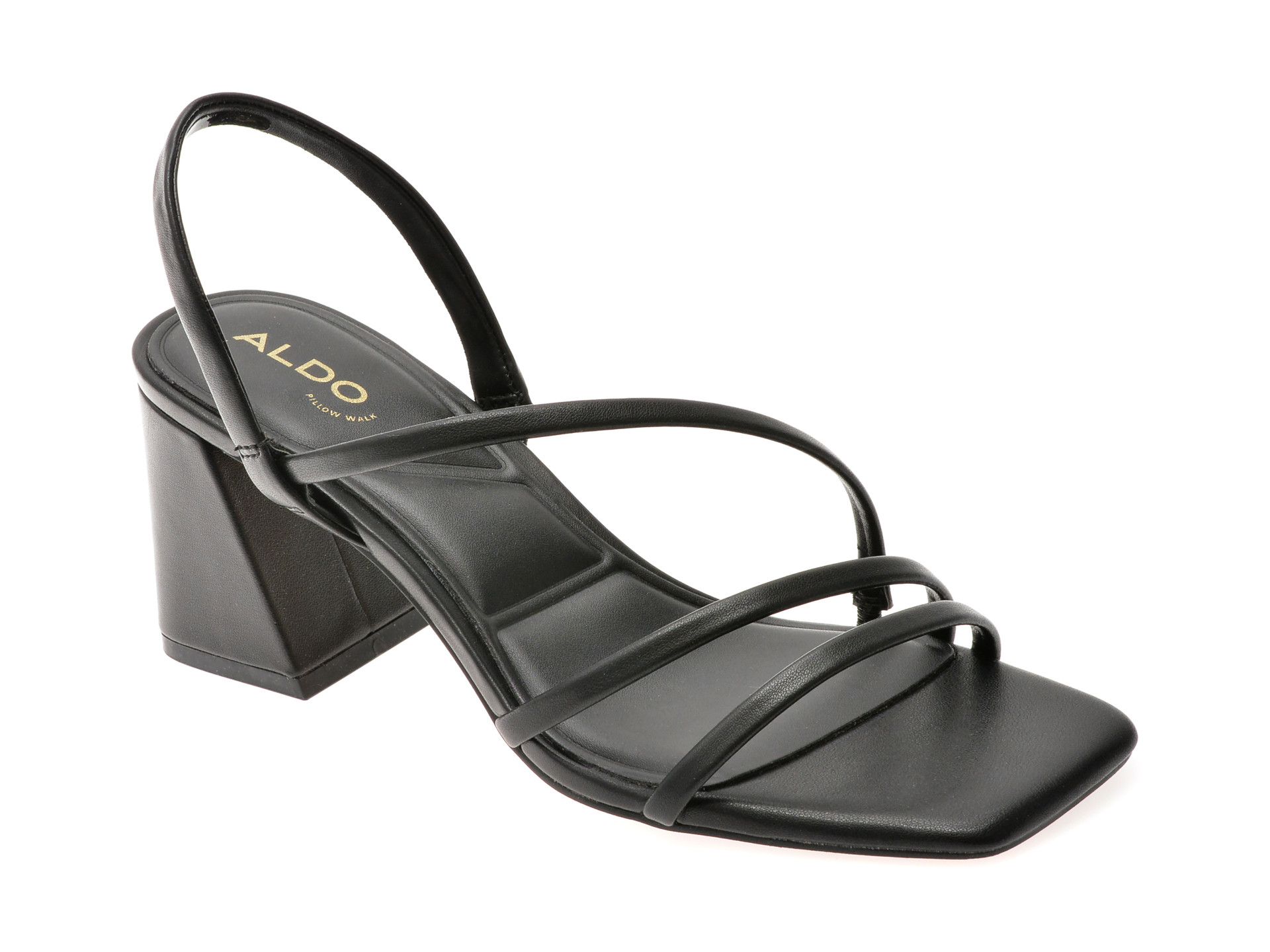 Sandale ALDO negre, ATLANTICUS 001, din piele ecologica