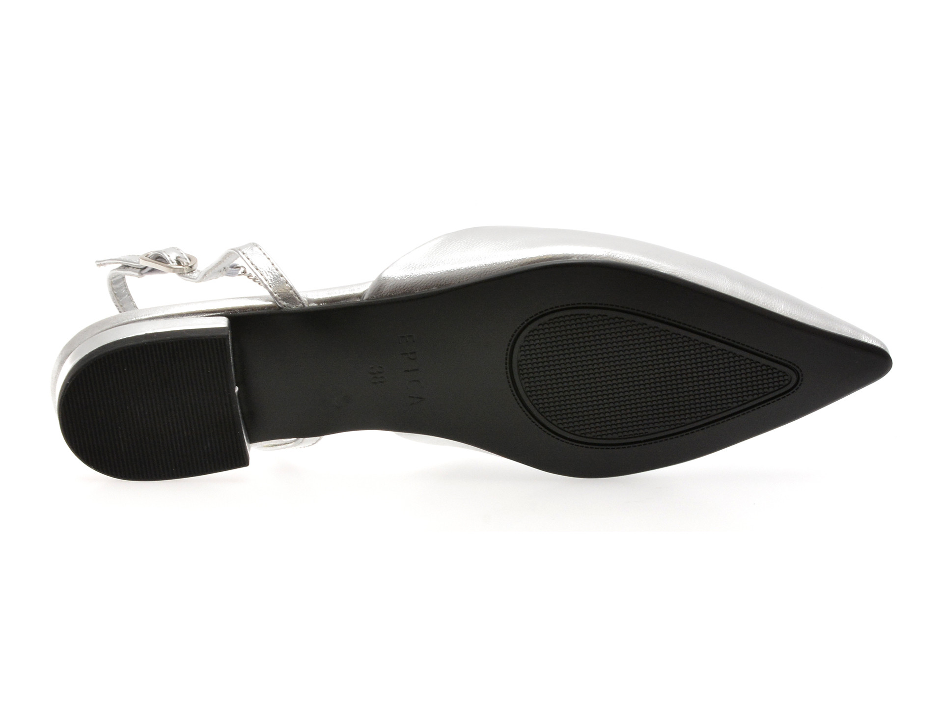 Pantofi EPICA argintii, 2000, din piele naturala