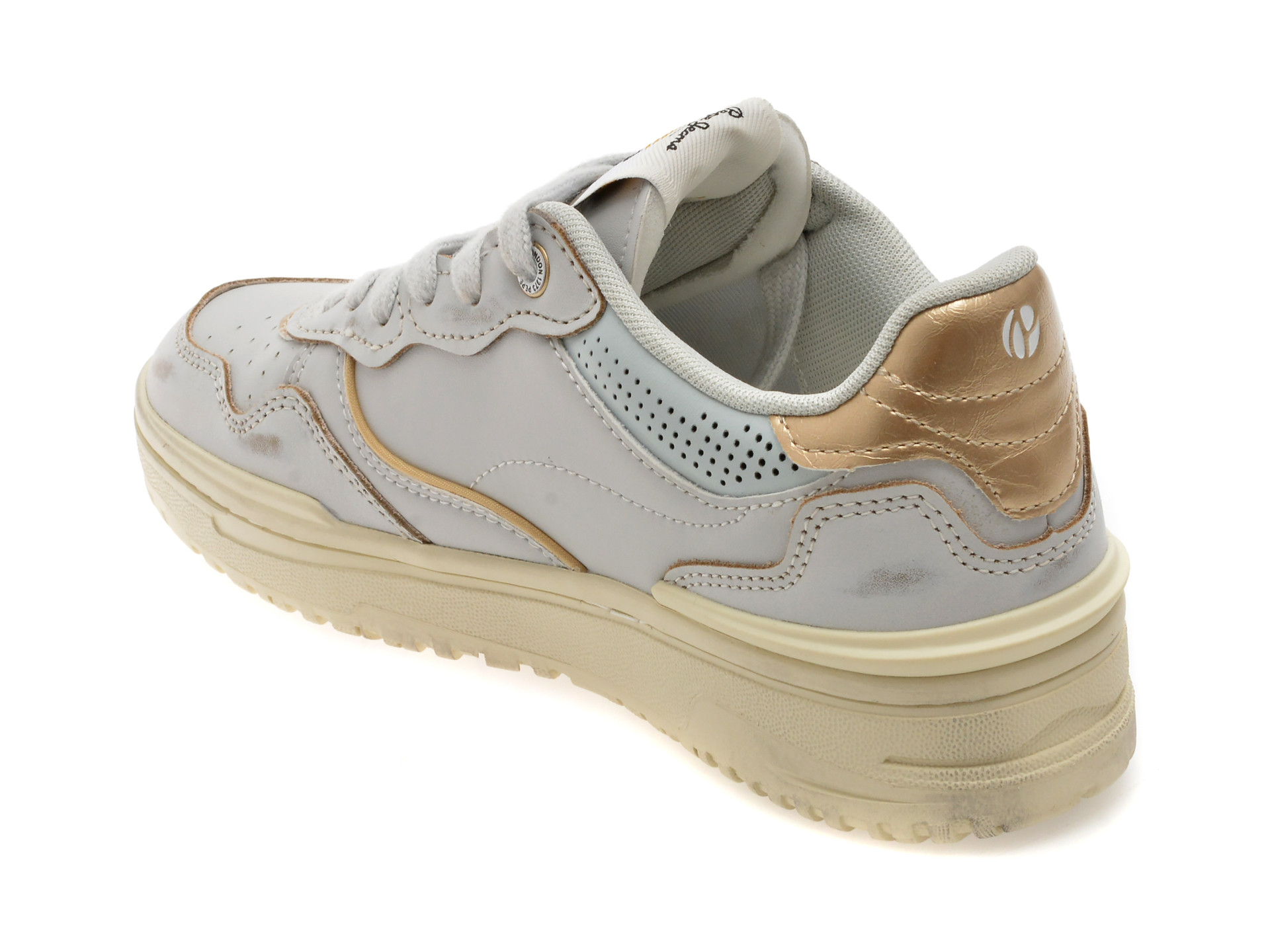 Pantofi sport PEPE JEANS gri, CHESTER DISTRESS, din piele ecologica