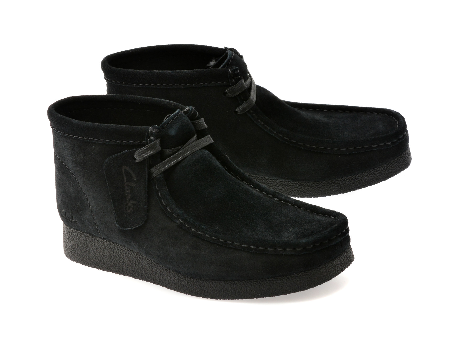 Ghete CLARKS negre, WALLABEE EVO BT, din piele intoarsa