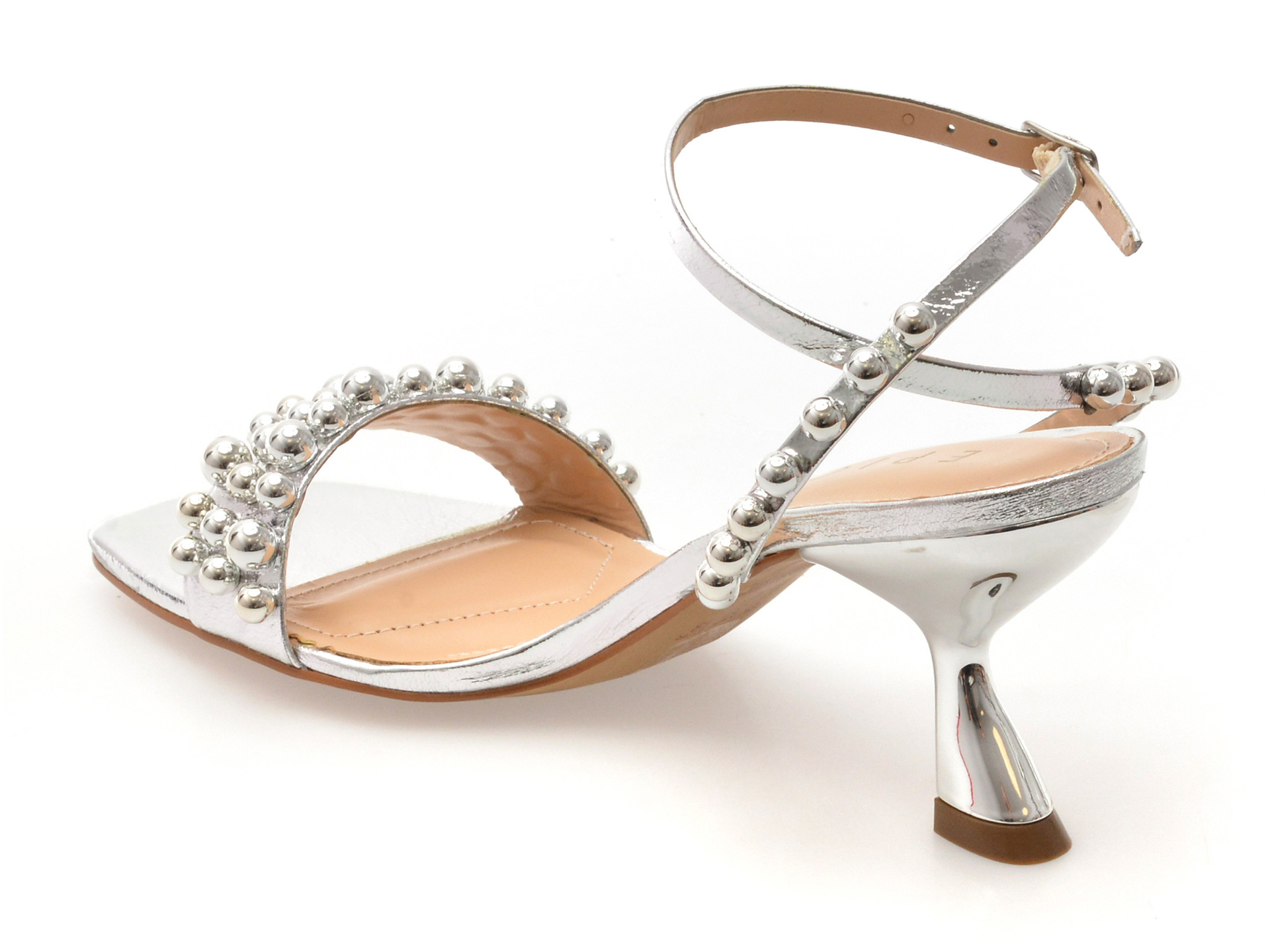 Sandale elegante EPICA argintii, 2541001, din piele naturala