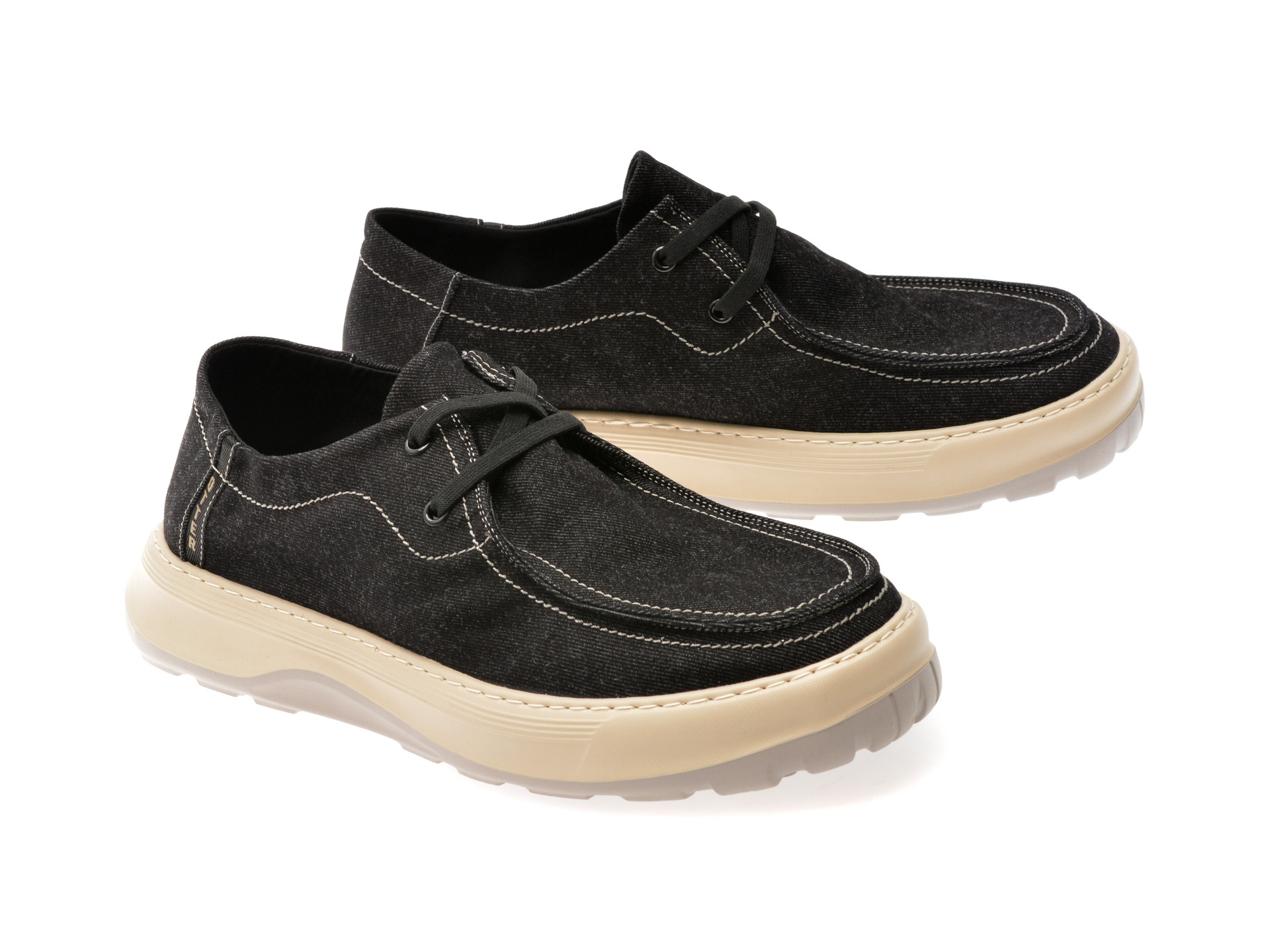 Mocasini OTTER negri, 516001, din material textil